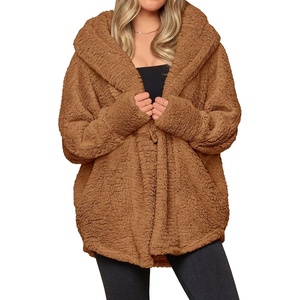PRETTYGARDEN Women’s Winter Warm Coats Hooded Faux Fur Sherpa Jacket(Golden Camel)