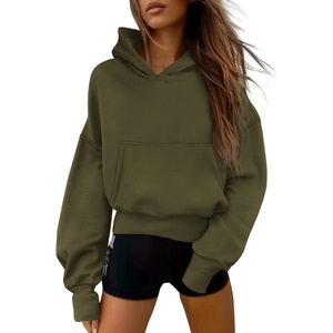 PRETTYGARDEN Women’s Fall Half Zip Cropped Hoodie Sweatshirt(Style 2-army Green)