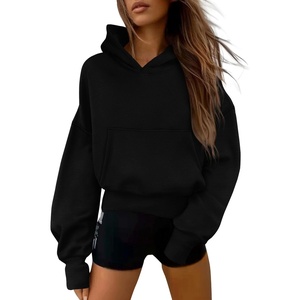 PRETTYGARDEN Women’s Fall Half Zip Cropped Hoodie Sweatshirt(Style 2-black)