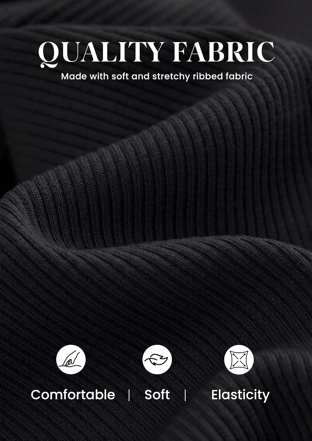 image:imagePRETTYGARDEN Long Sleeve T Shirts for Women Fall Casual Square Neck TopsBlack