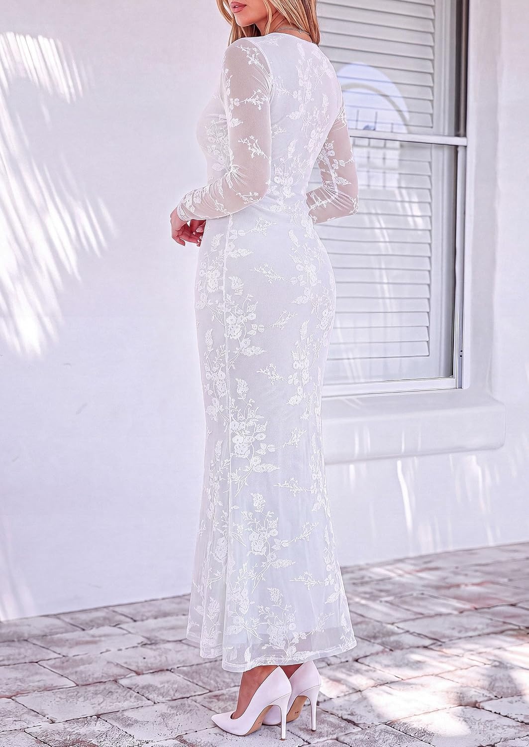 image:imagePRETTYGARDEN Womens Formal Floral Maxi Dress Fall Wedding Guest DressesWhite