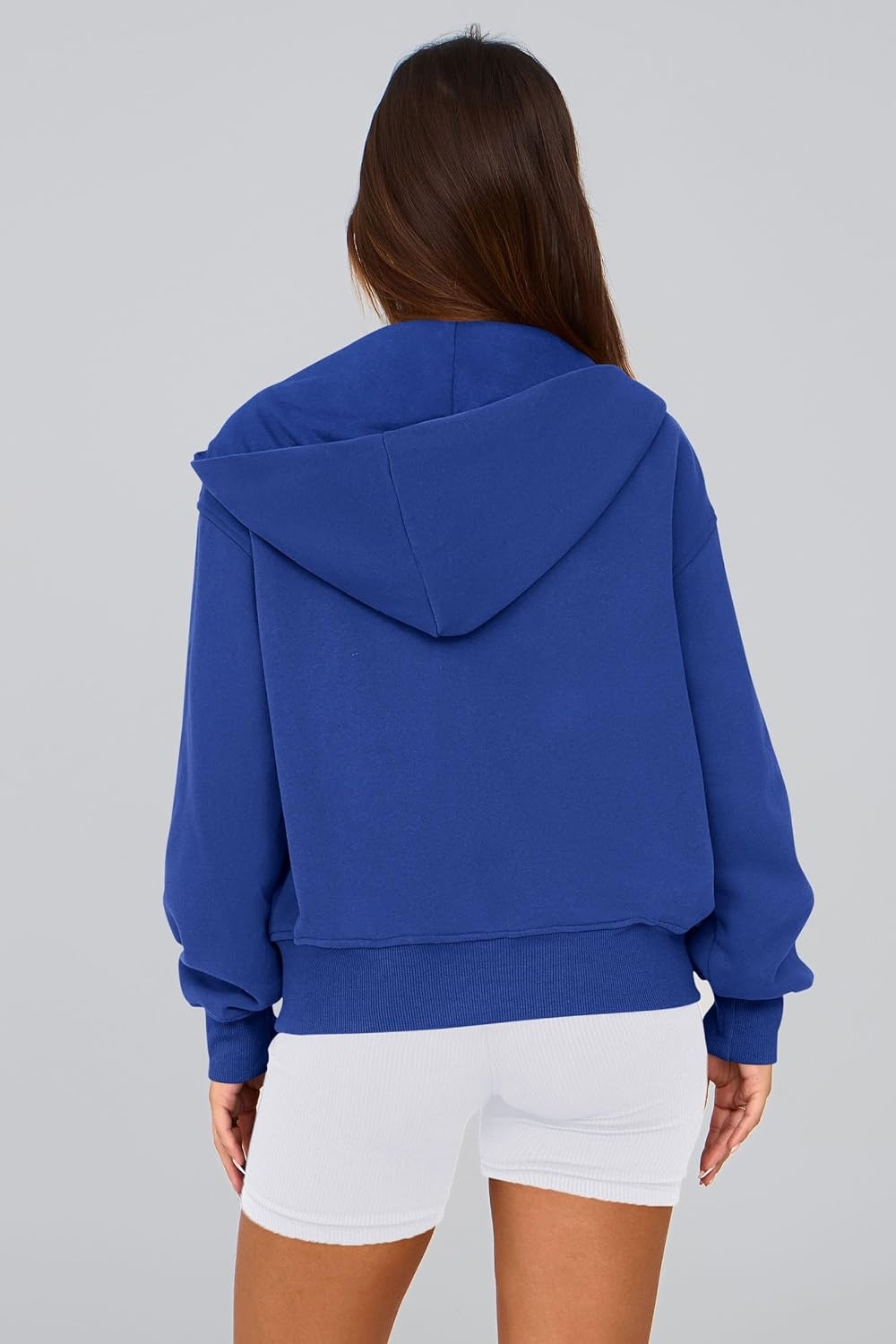 image:imagePRETTYGARDEN Hoodies for Women Fall Fashion Zip Up Fleece Plain SweatshirtBright Blue