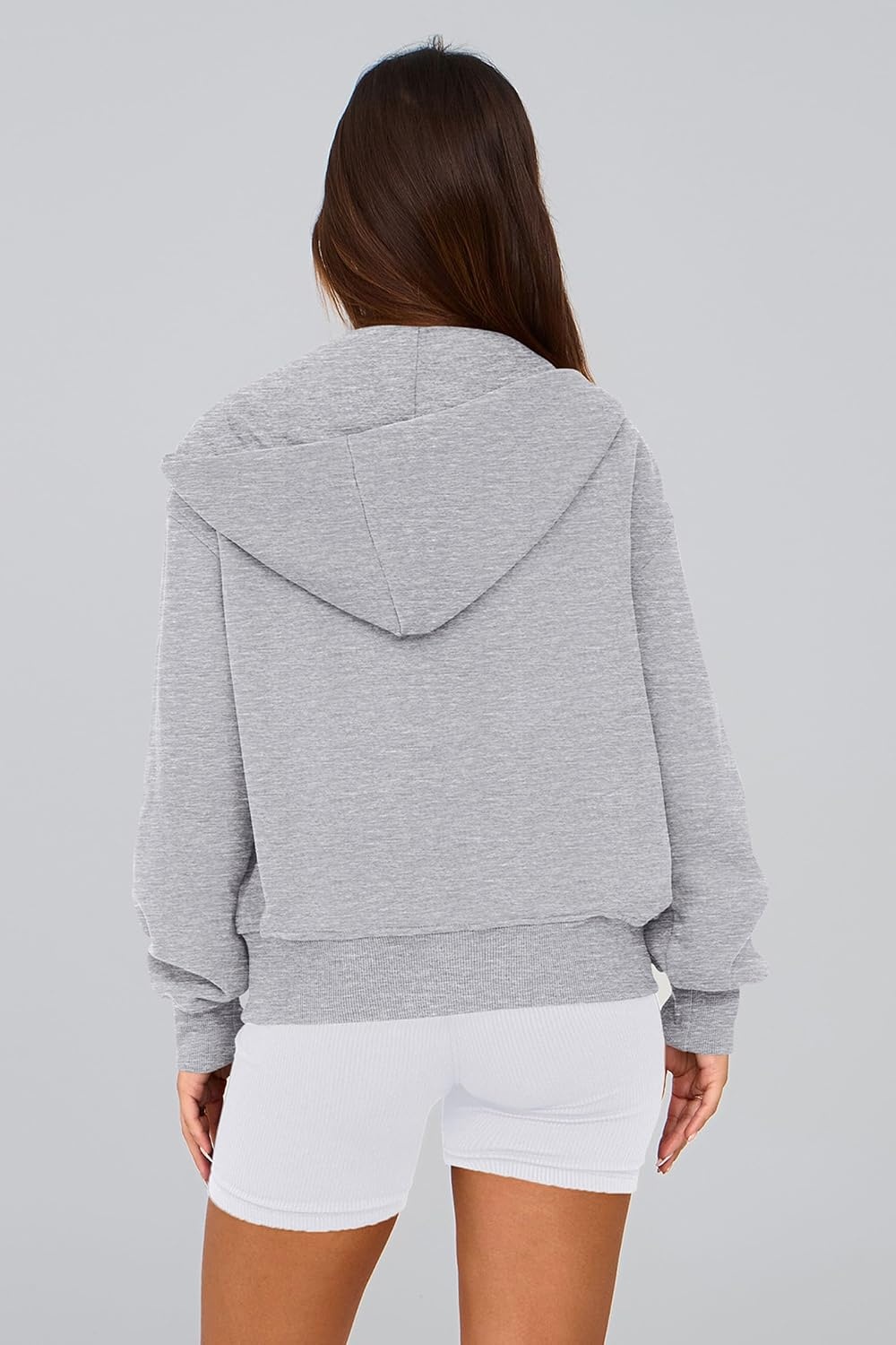 image:imagePRETTYGARDEN Hoodies for Women Fall Fashion Zip Up Fleece Plain SweatshirtGrey