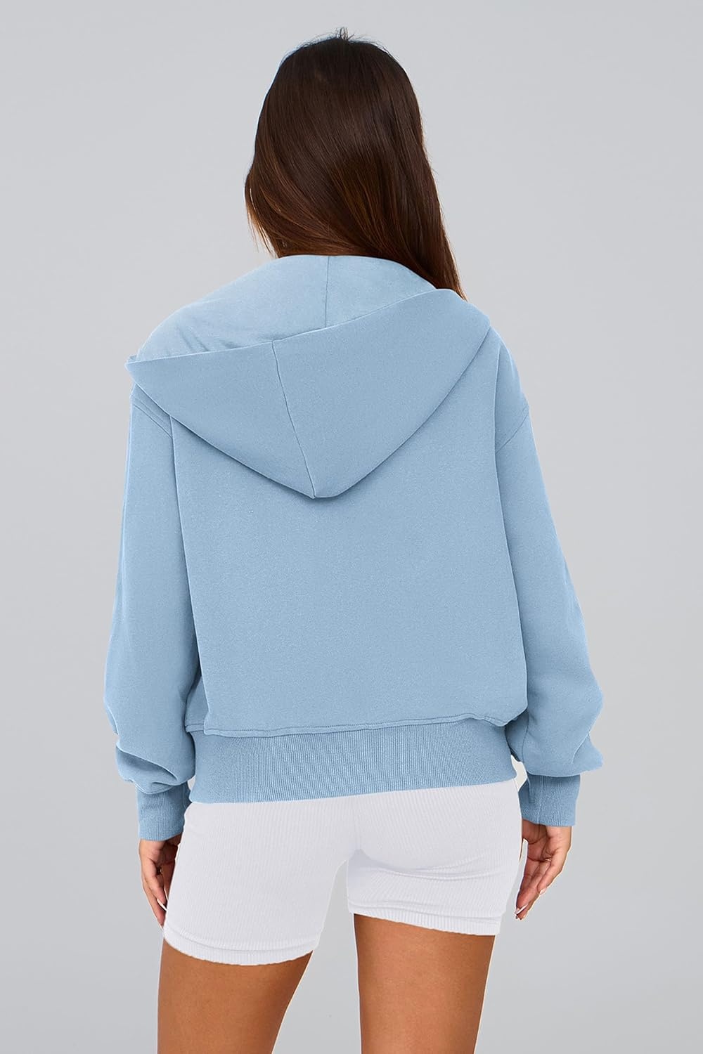 image:imagePRETTYGARDEN Hoodies for Women Fall Fashion Zip Up Fleece Plain SweatshirtSky Blue
