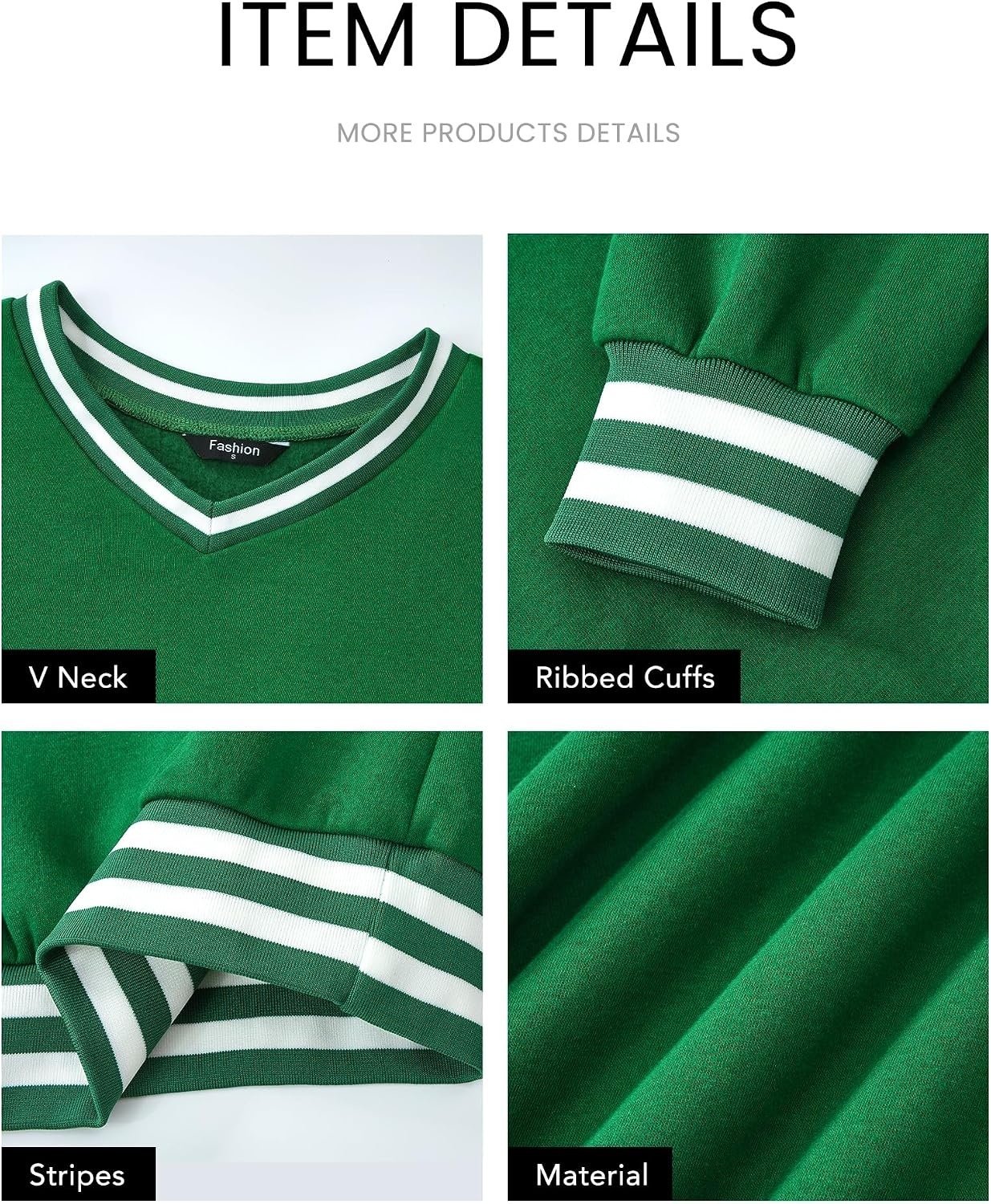 image:imagePRETTYGARDEN Womens Fall Color Block Oversized SweatshirtsGreen