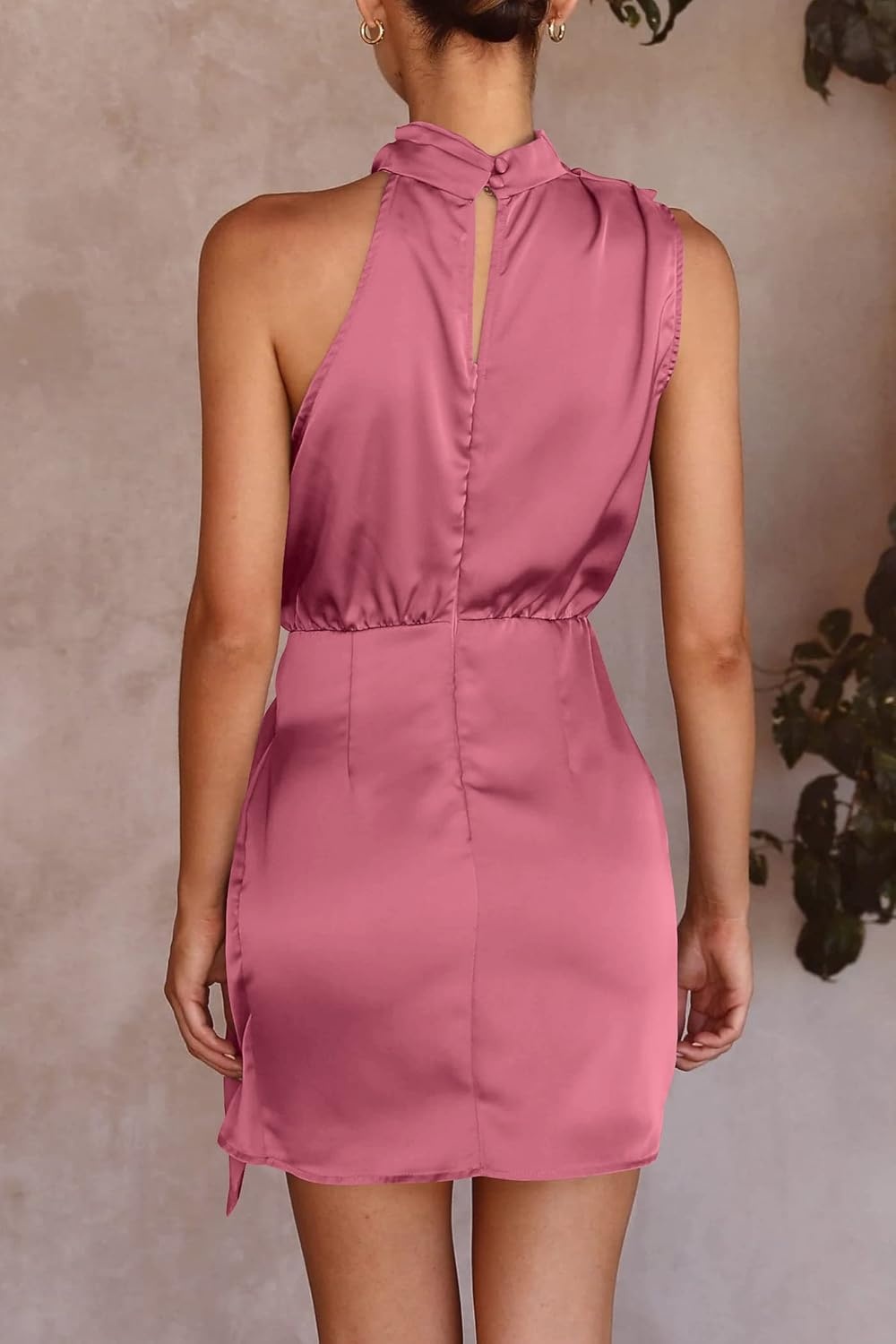 image:imagePRETTYGARDEN Womens Formal Short Satin Cocktail DressDusty Pink