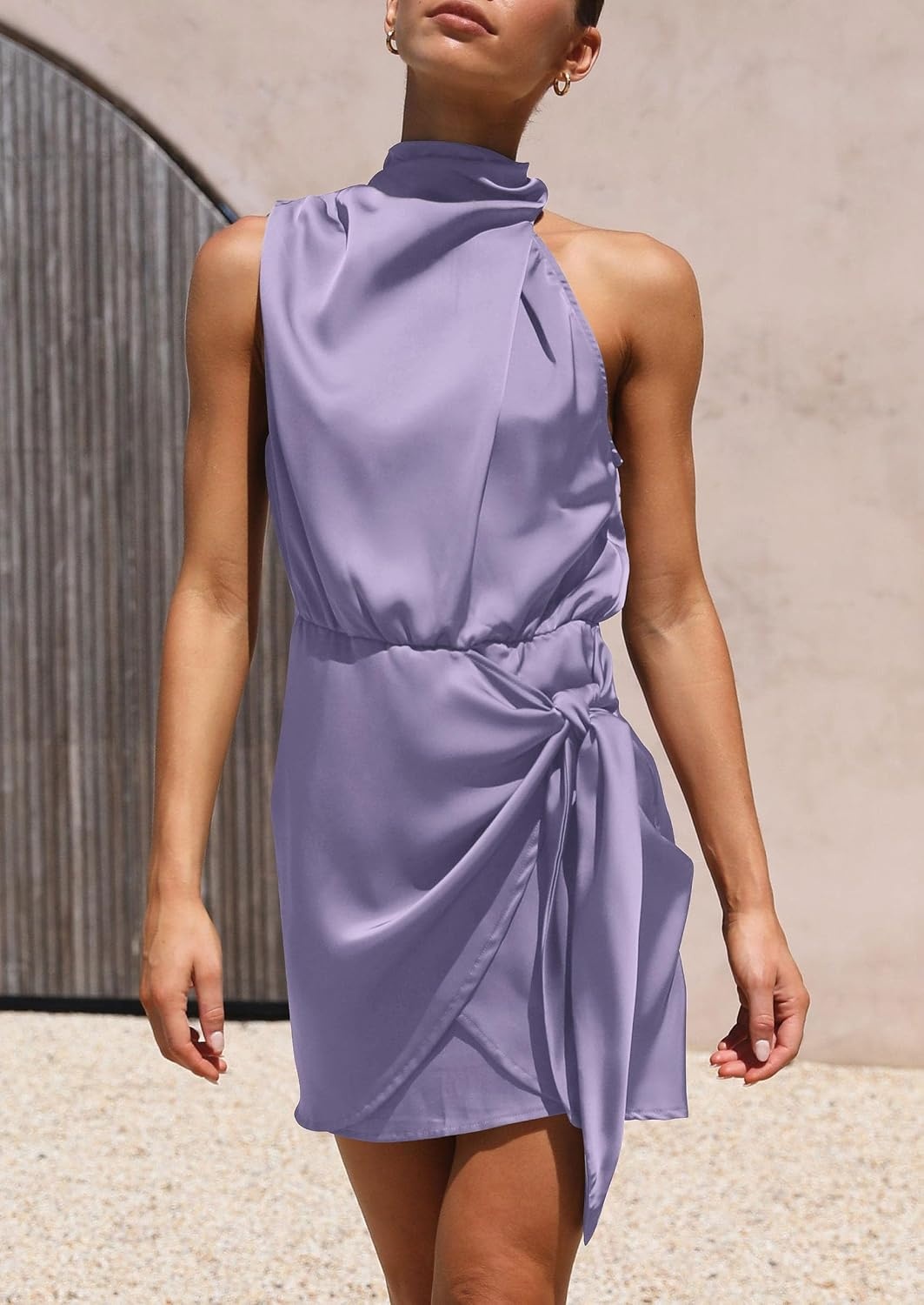 image:imagePRETTYGARDEN Womens Formal Short Satin Cocktail DressPurple