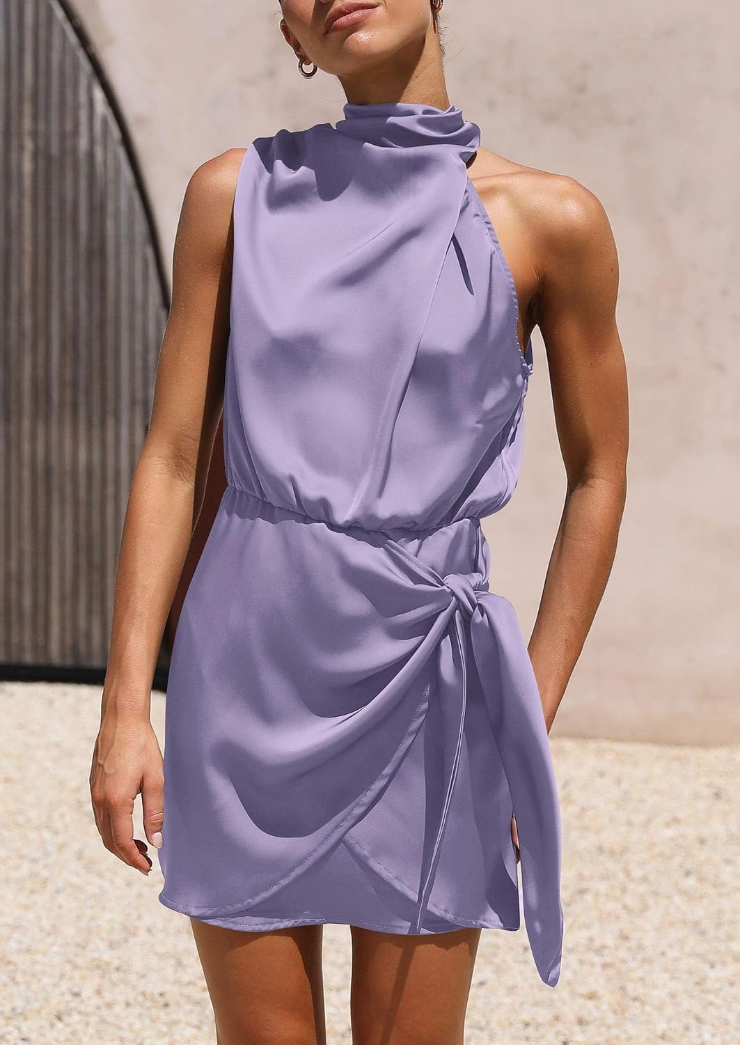 image:imagePRETTYGARDEN Womens Formal Short Satin Cocktail DressPurple