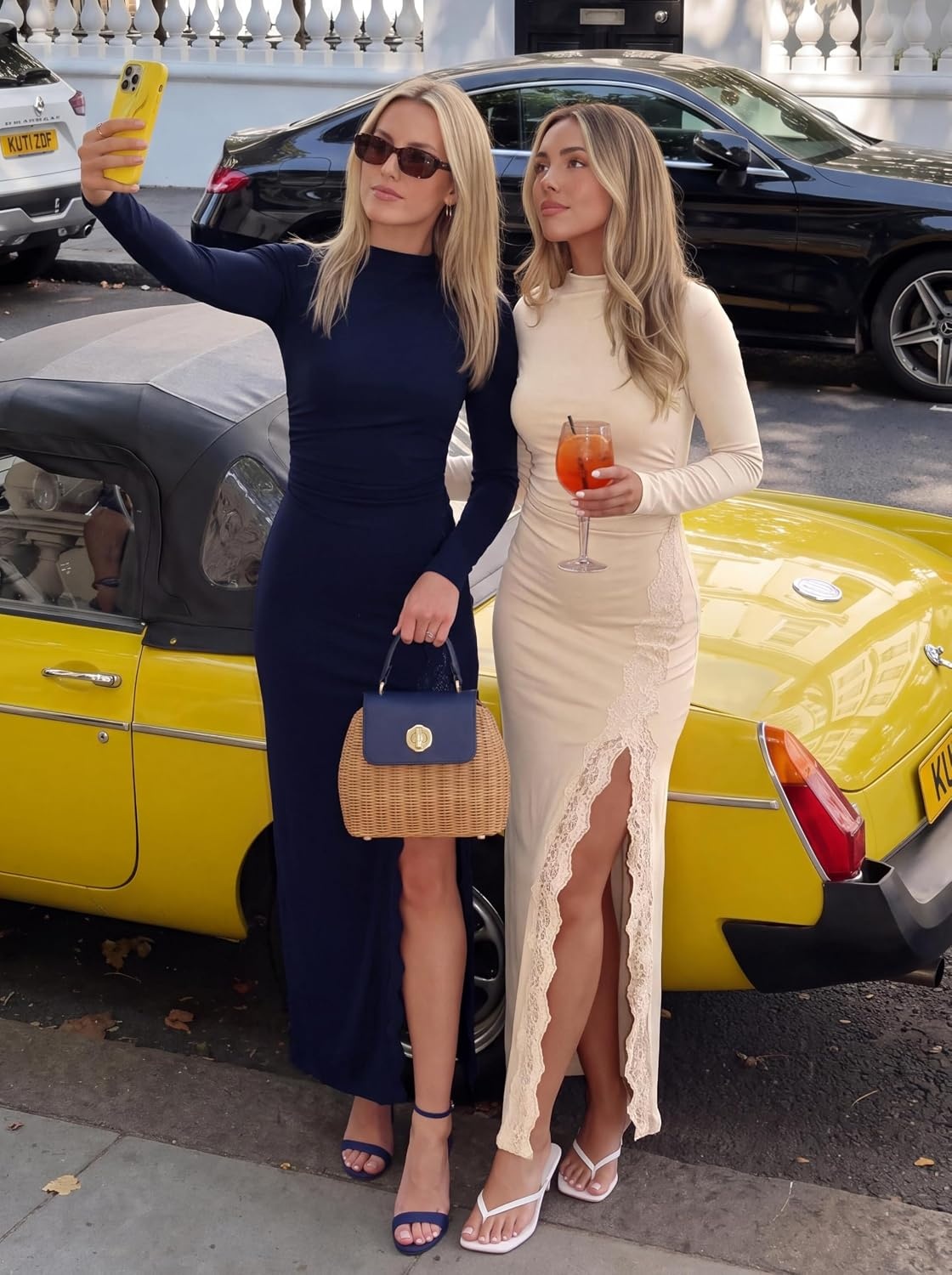 image:imagePRETTYGARDEN Womens Long Sleeve Wedding Guest Dress Fall Ruched Maxi DressNavy