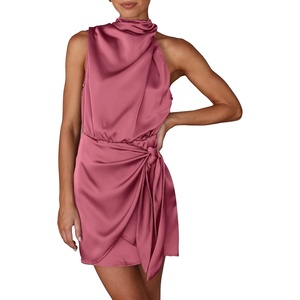 PRETTYGARDEN Women’s Formal Short Satin Cocktail Dress(Dusty Pink)