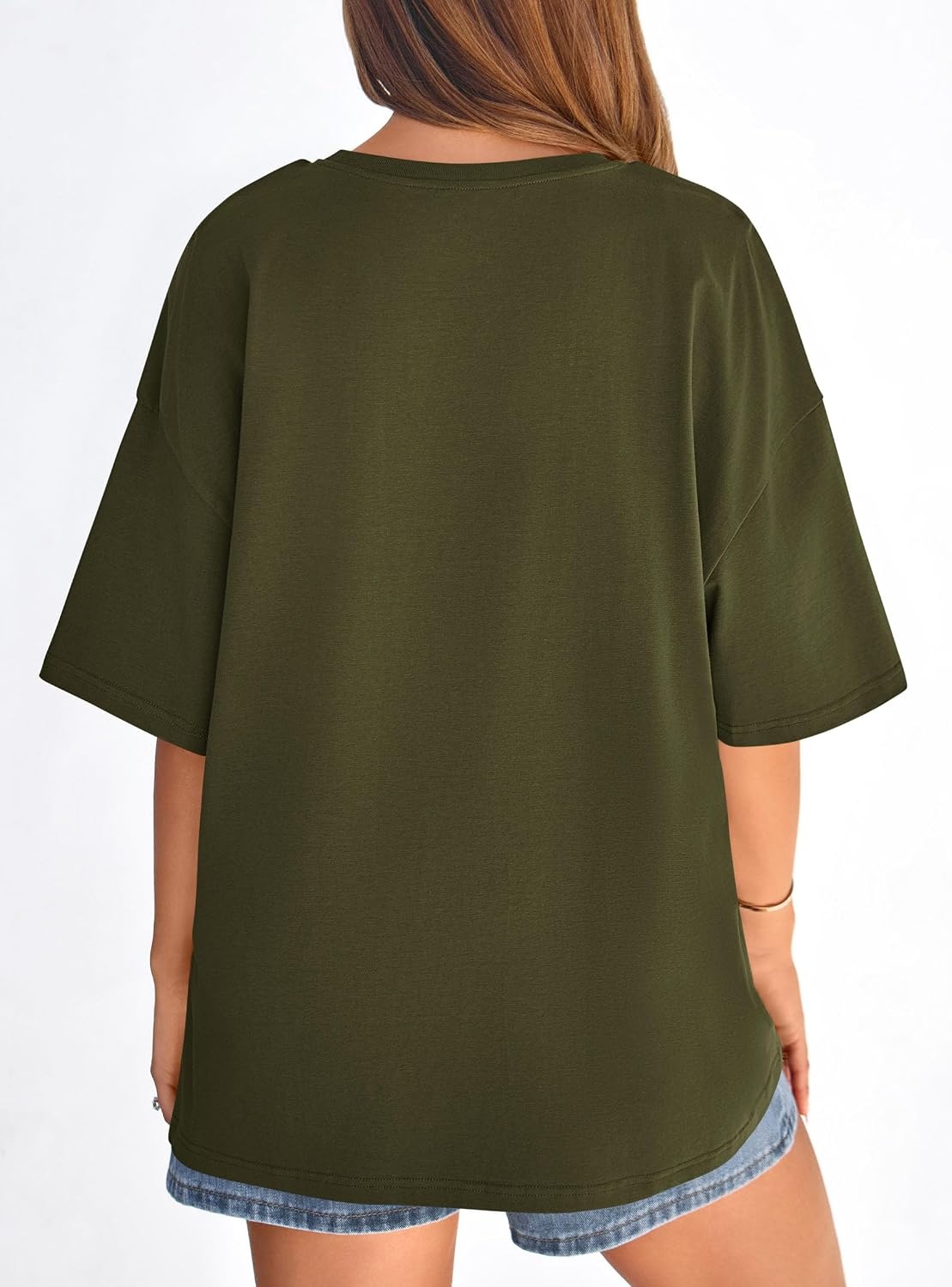 image:imagePRETTYGARDEN Womens Oversized Tshirts Going Out TopsArmy Green