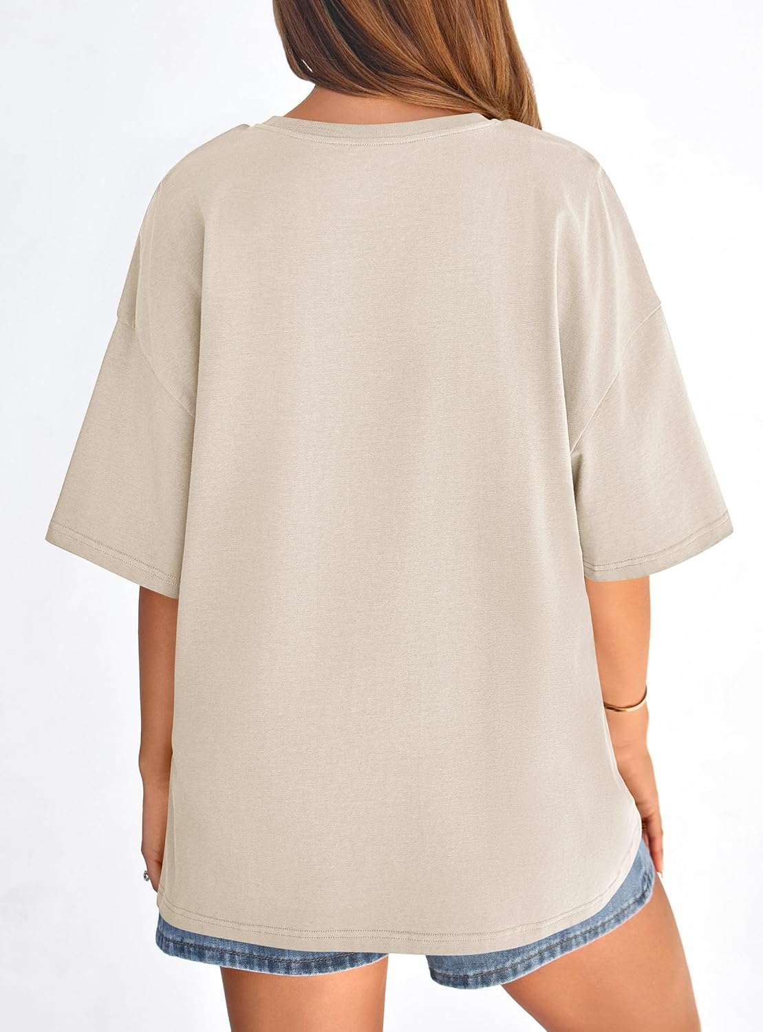 image:imagePRETTYGARDEN Womens Oversized Tshirts Going Out TopsBeige