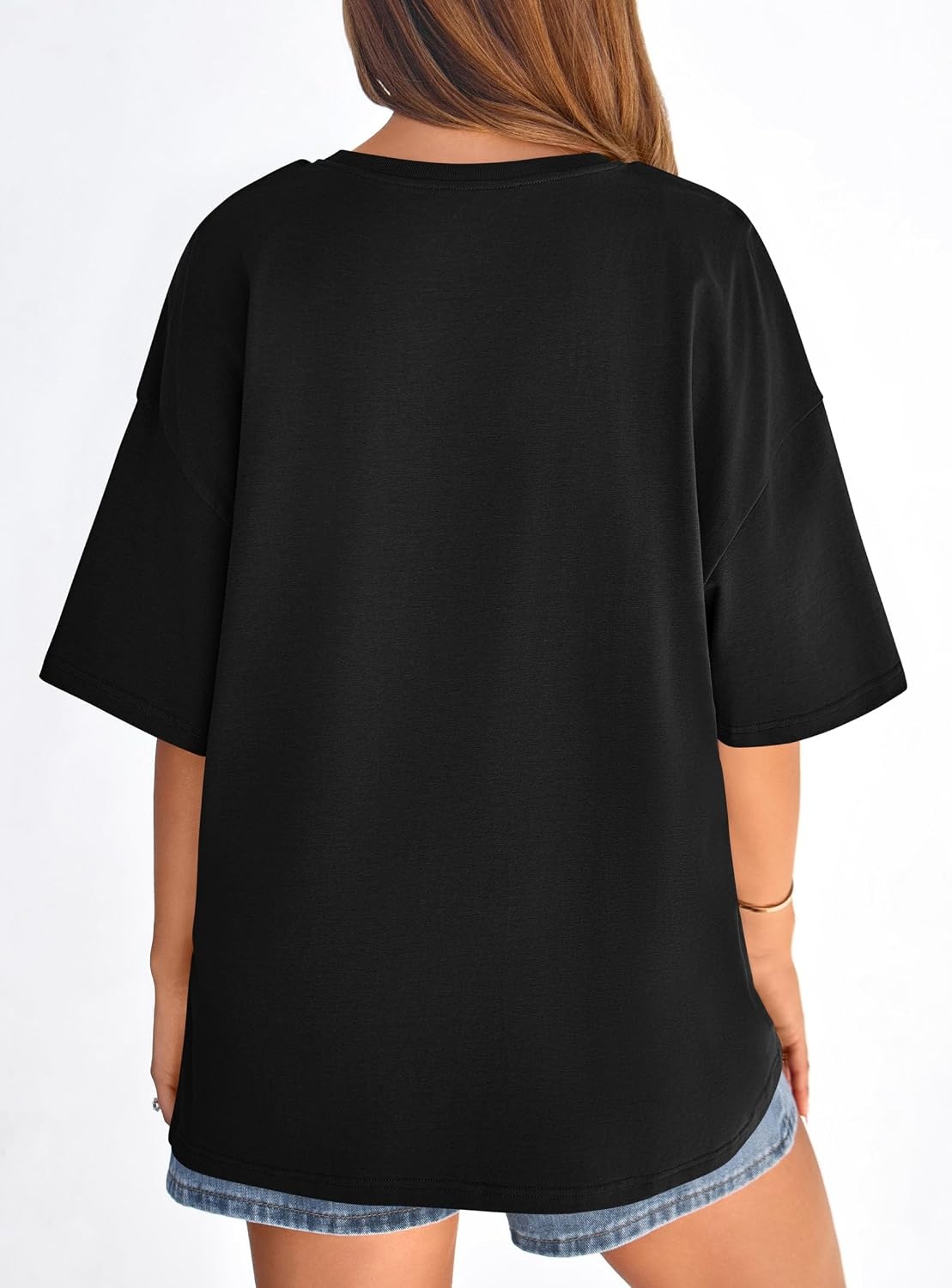 image:imagePRETTYGARDEN Womens Oversized Tshirts Going Out TopsBlack