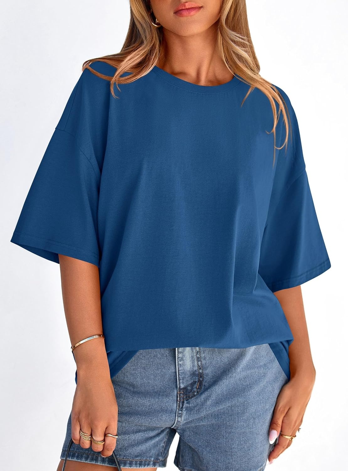 image:imagePRETTYGARDEN Womens Oversized Tshirts Going Out TopsBlue