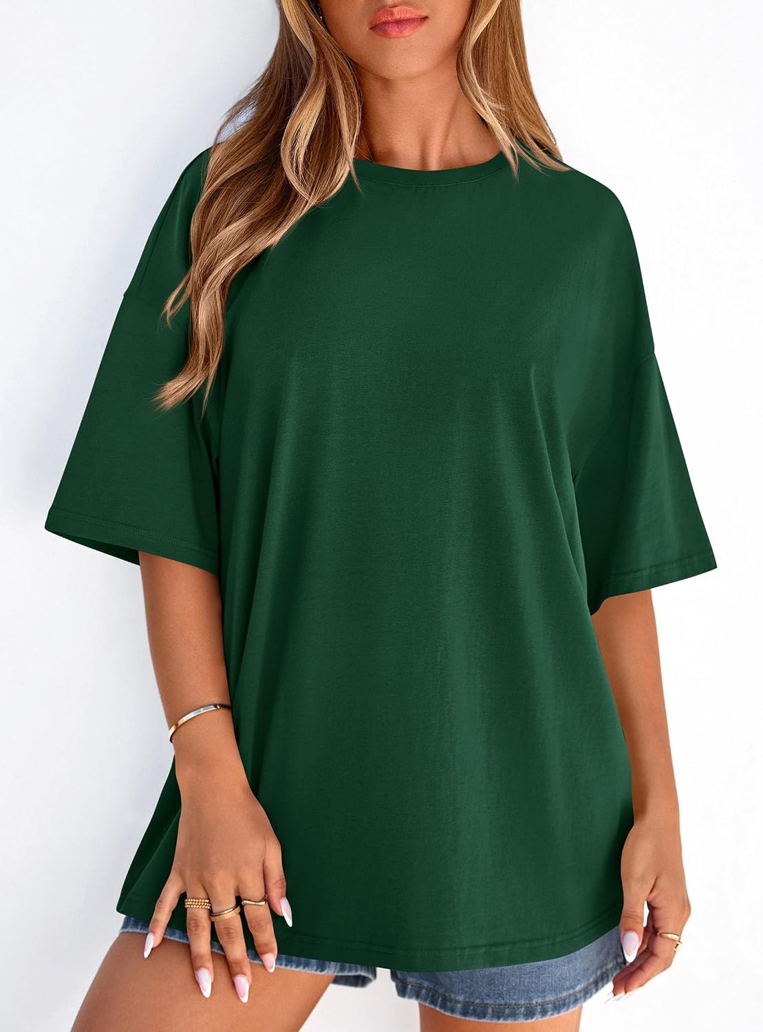 image:imagePRETTYGARDEN Womens Oversized Tshirts Going Out TopsDark Green