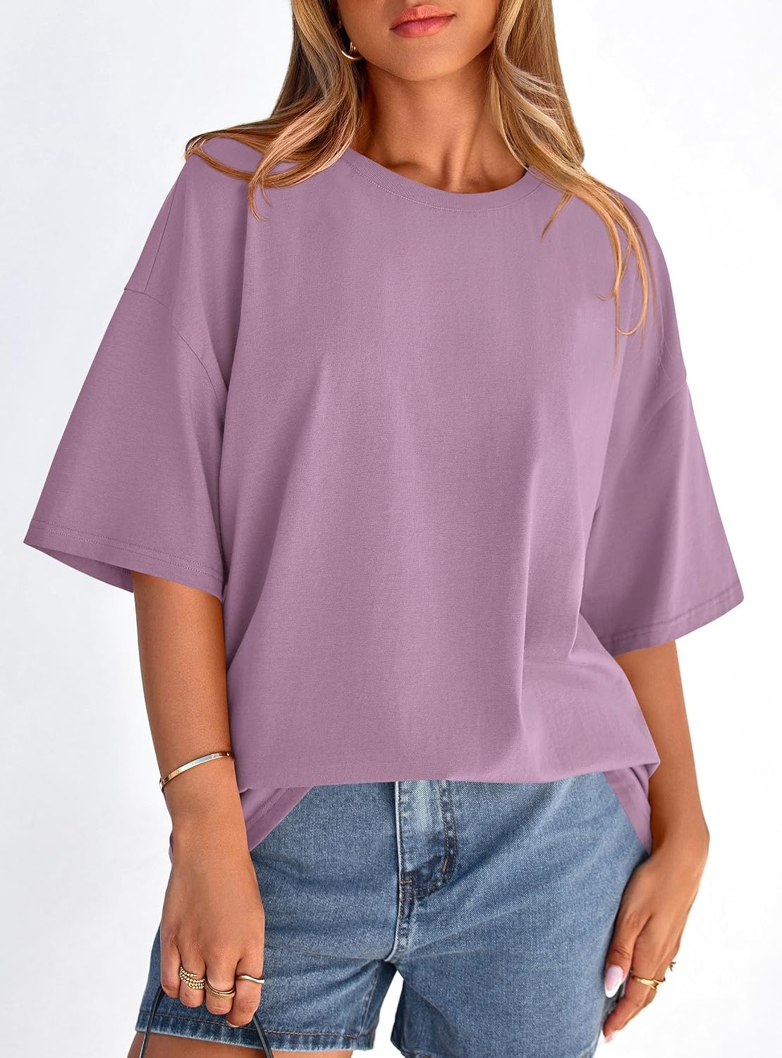 image:imagePRETTYGARDEN Womens Oversized Tshirts Going Out TopsDark Pink