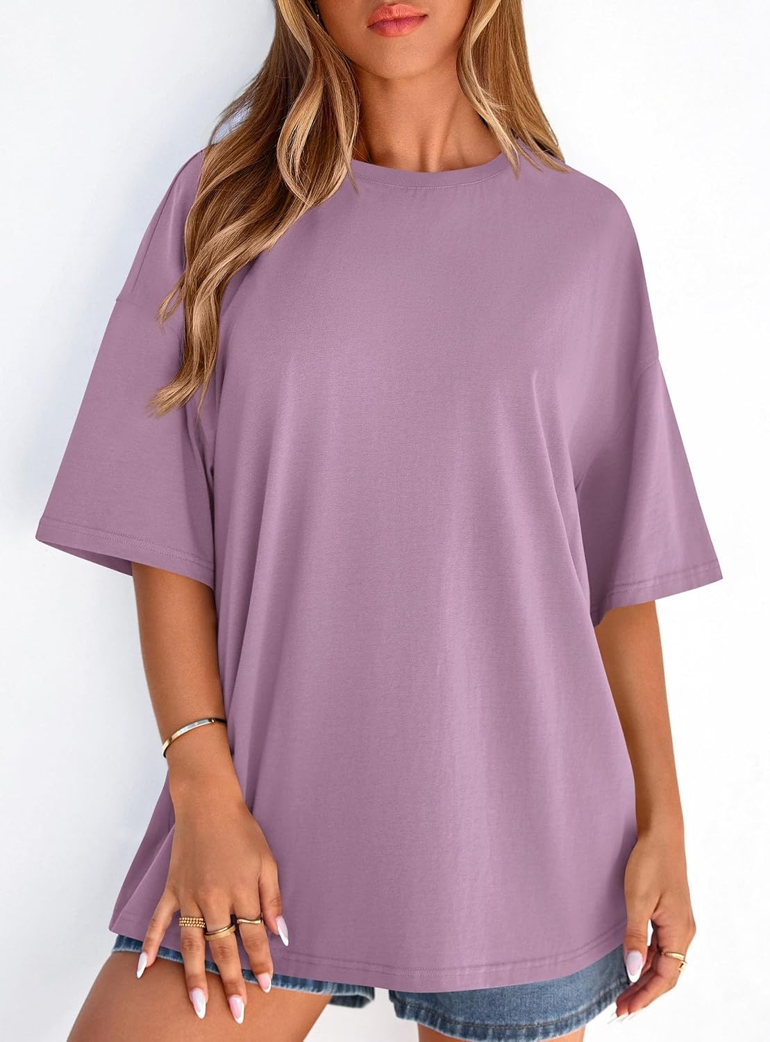 image:imagePRETTYGARDEN Womens Oversized Tshirts Going Out TopsDark Pink