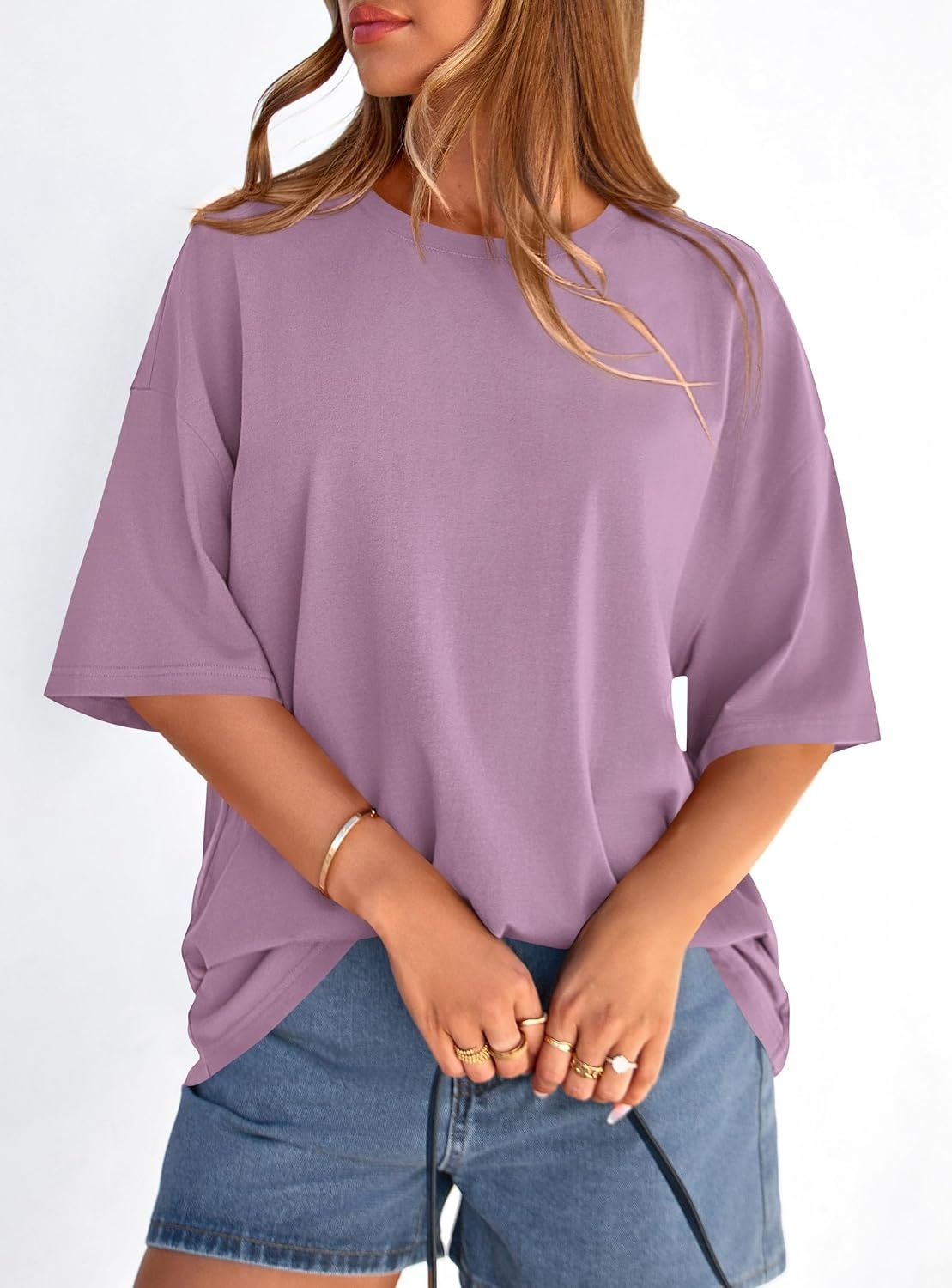 image:imagePRETTYGARDEN Womens Oversized Tshirts Going Out TopsDark Pink