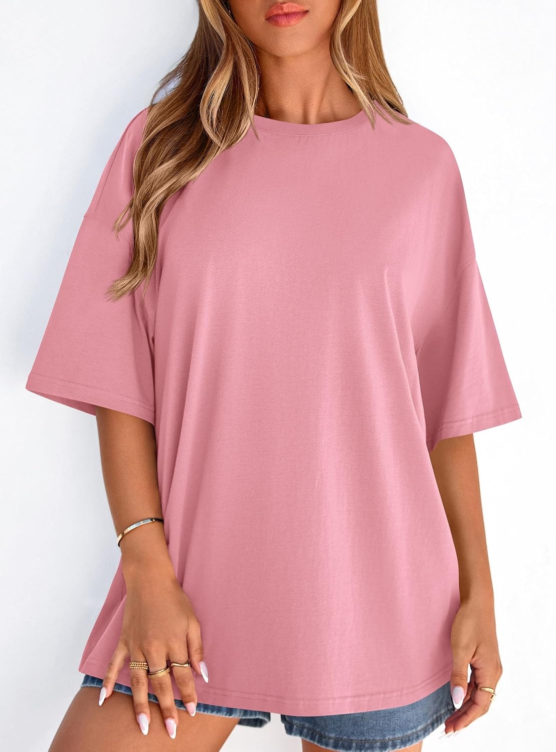 image:imagePRETTYGARDEN Womens Oversized Tshirts Going Out TopsPink