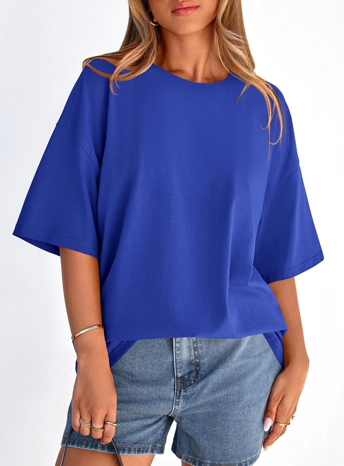 image:imagePRETTYGARDEN Womens Oversized Tshirts Going Out TopsRoyal Blue