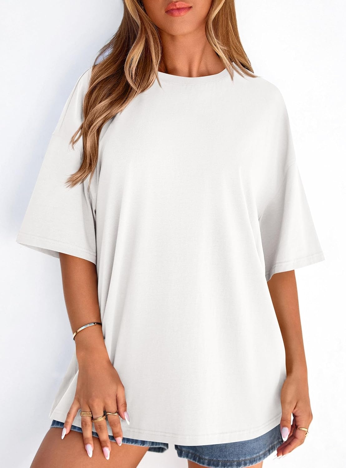 image:imagePRETTYGARDEN Womens Oversized Tshirts Going Out TopsWhite