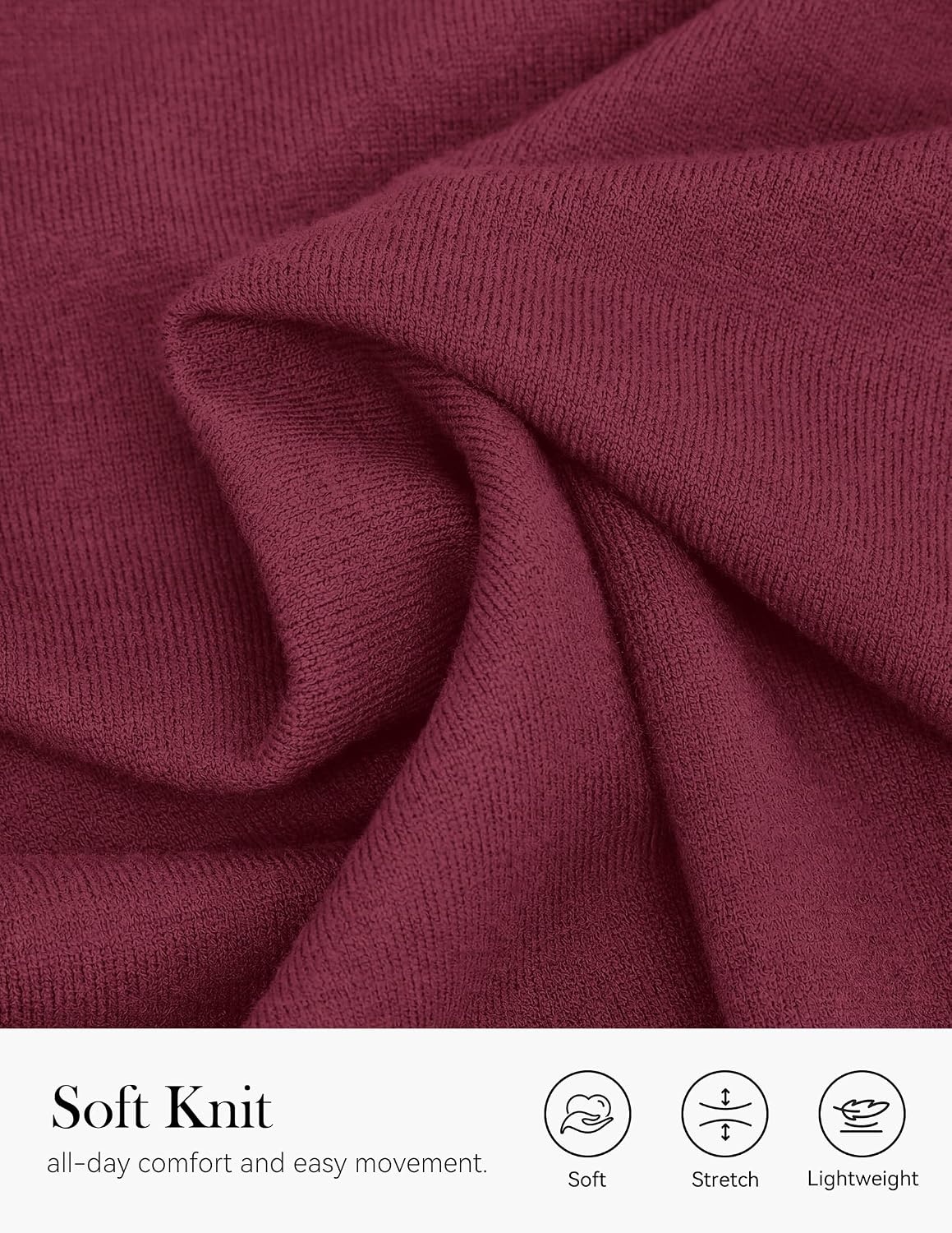 image:imagePRETTYGARDEN Womens Sweaters Lightweight Long Sleeve TopsBurgundy