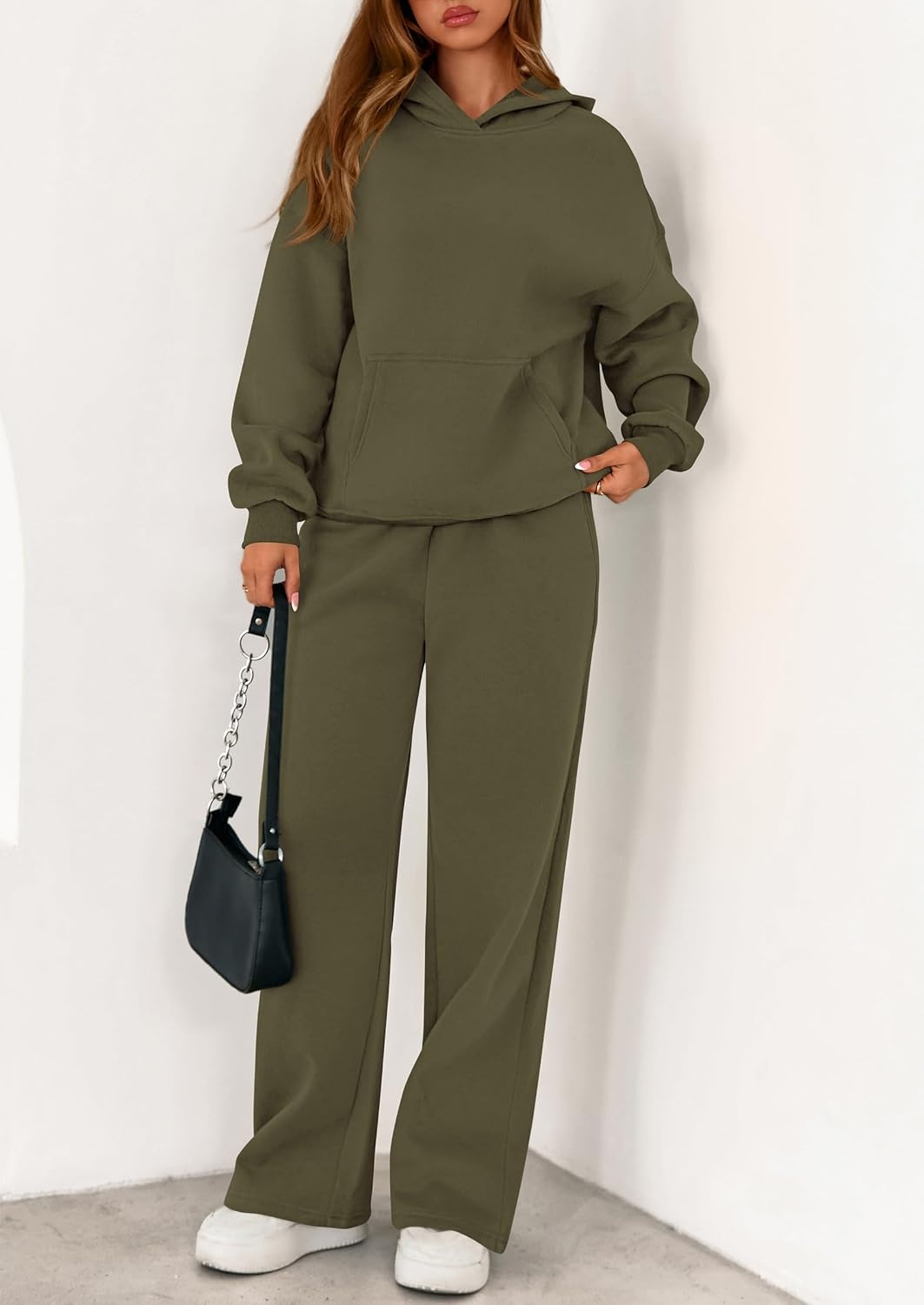 image:imagePRETTYGARDEN Womens Sweatsuits 2 Piece Outfit Fall Matching Lounge SetsArmy Green
