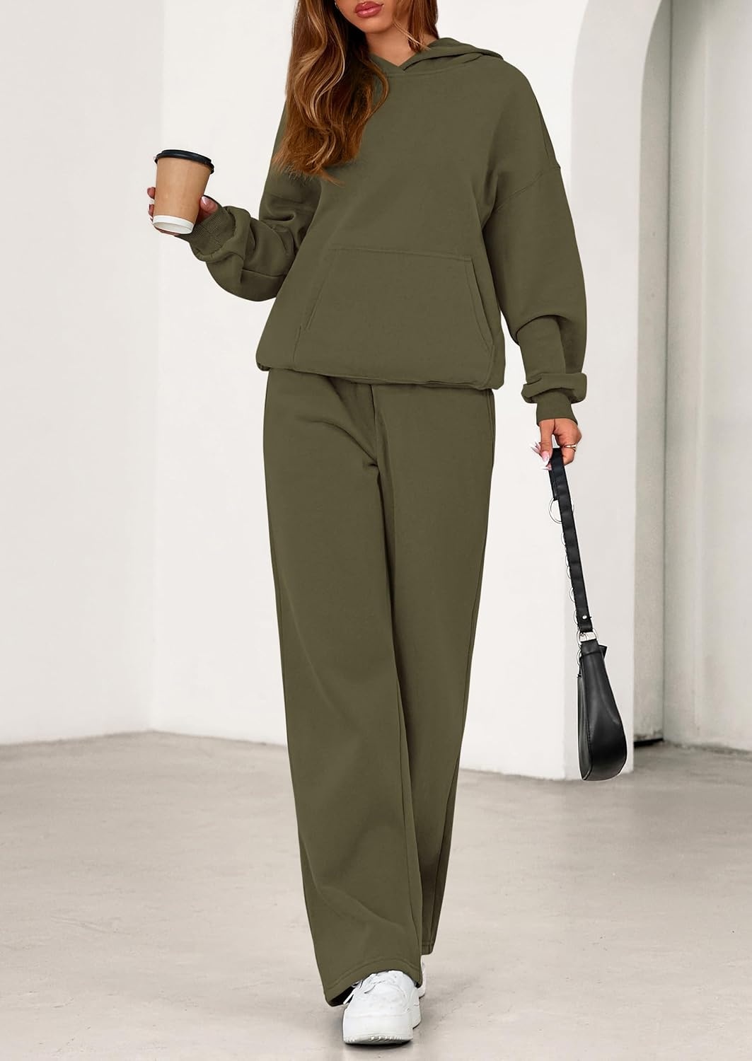 image:imagePRETTYGARDEN Womens Sweatsuits 2 Piece Outfit Fall Matching Lounge SetsArmy Green