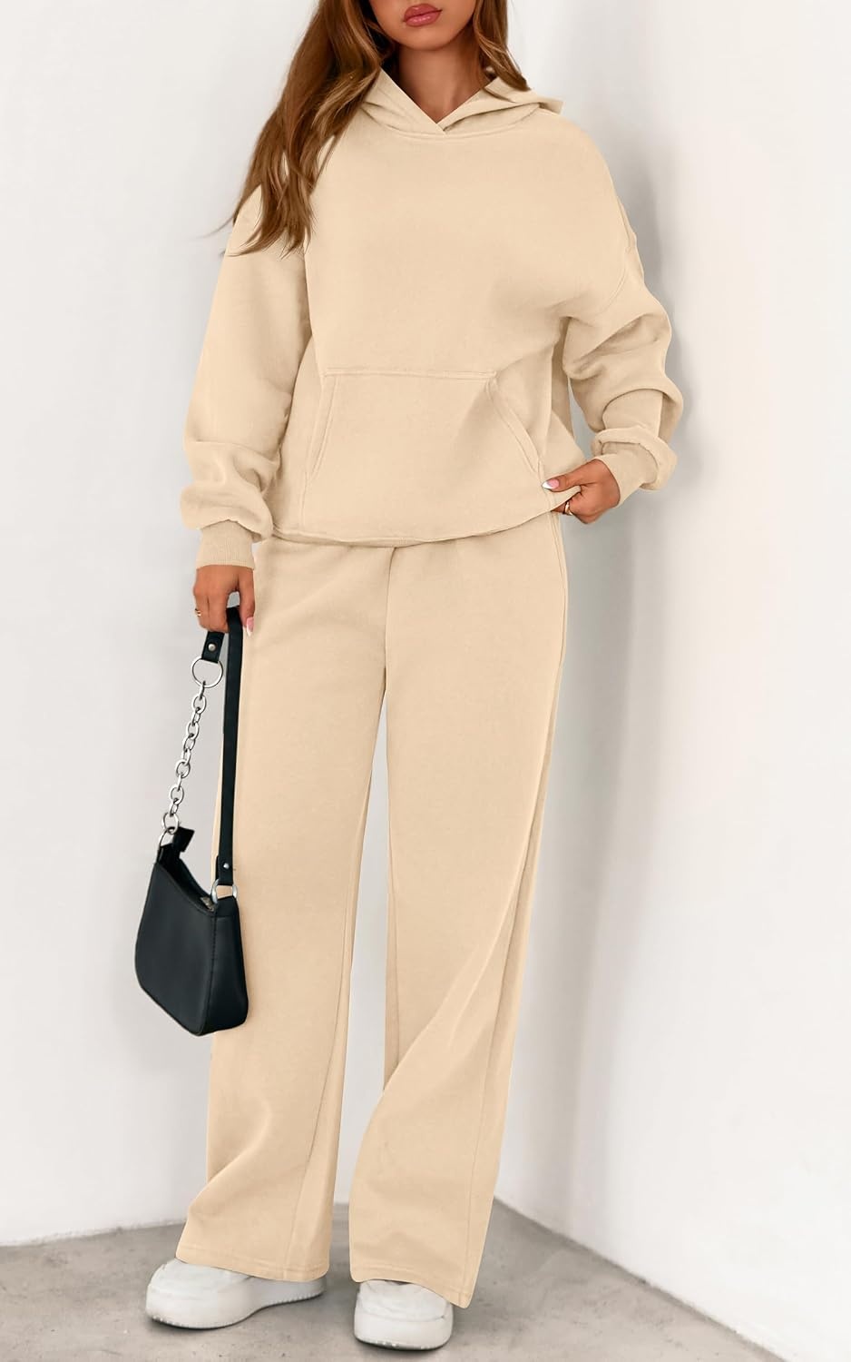 image:imagePRETTYGARDEN Womens Sweatsuits 2 Piece Outfit Fall Matching Lounge SetsBeige