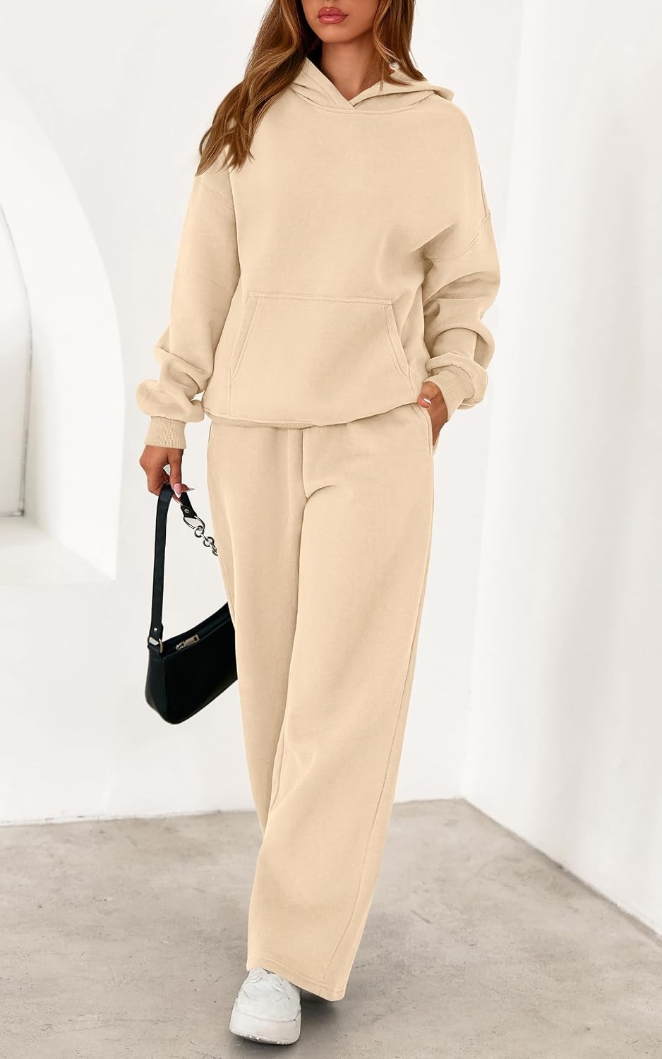 image:imagePRETTYGARDEN Womens Sweatsuits 2 Piece Outfit Fall Matching Lounge SetsBeige