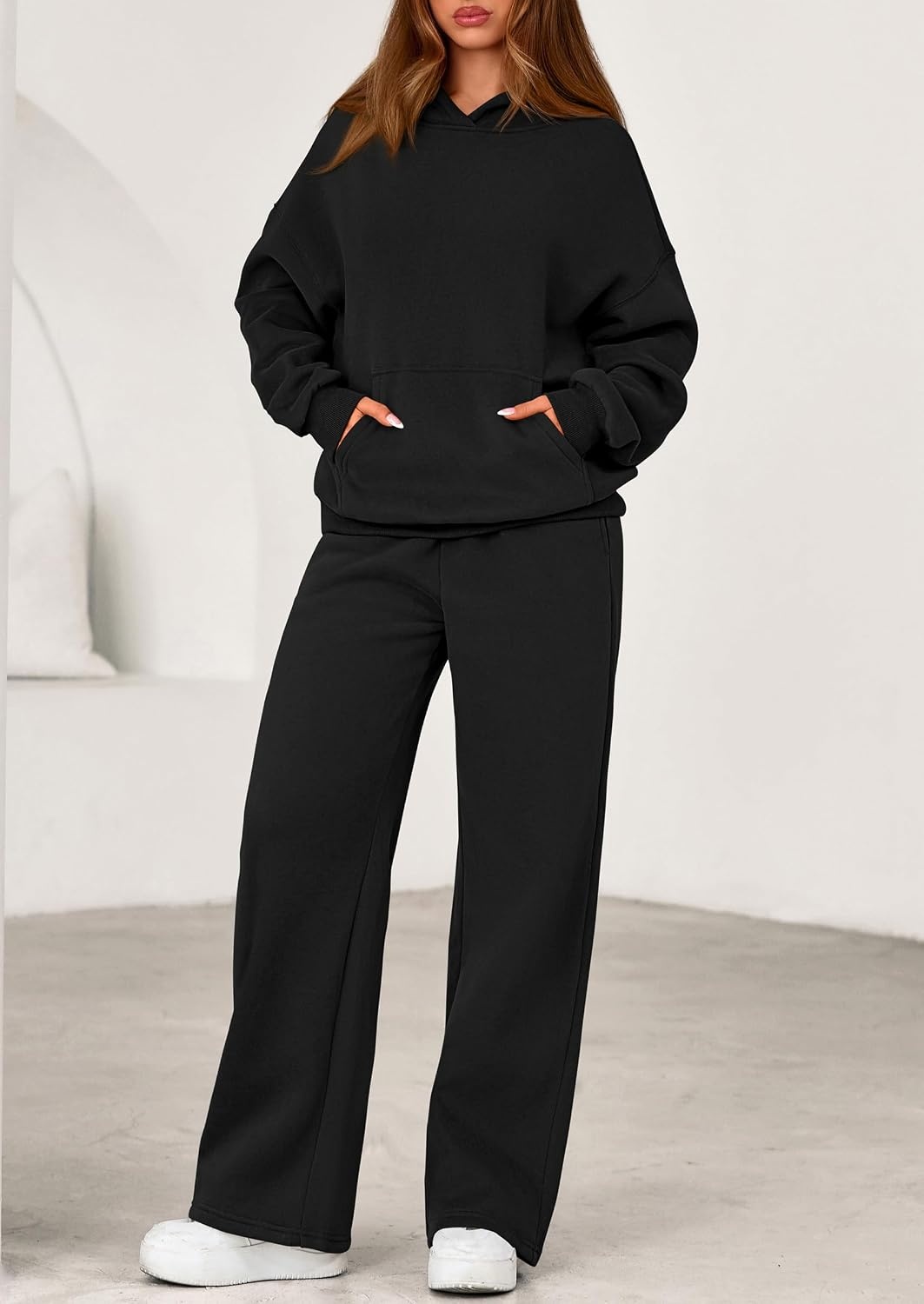 image:imagePRETTYGARDEN Womens Sweatsuits 2 Piece Outfit Fall Matching Lounge SetsBlack