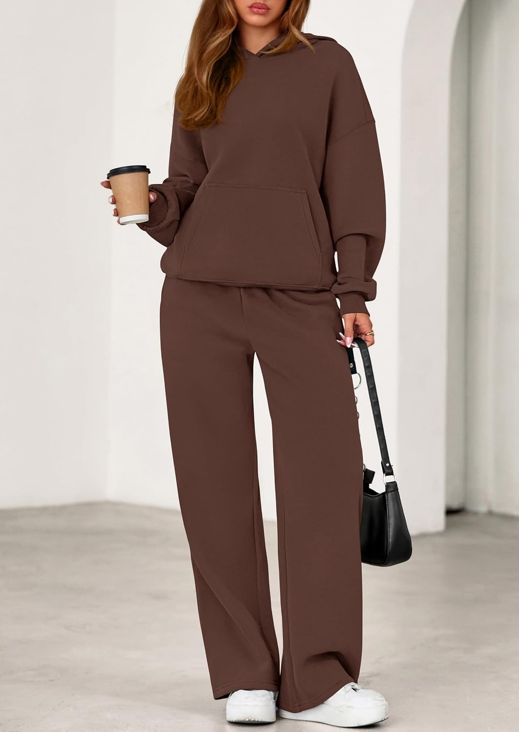 image:imagePRETTYGARDEN Womens Sweatsuits 2 Piece Outfit Fall Matching Lounge SetsBrown