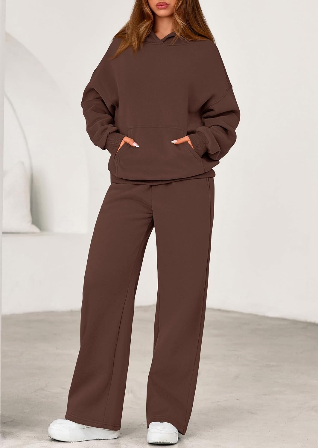 image:imagePRETTYGARDEN Womens Sweatsuits 2 Piece Outfit Fall Matching Lounge SetsBrown