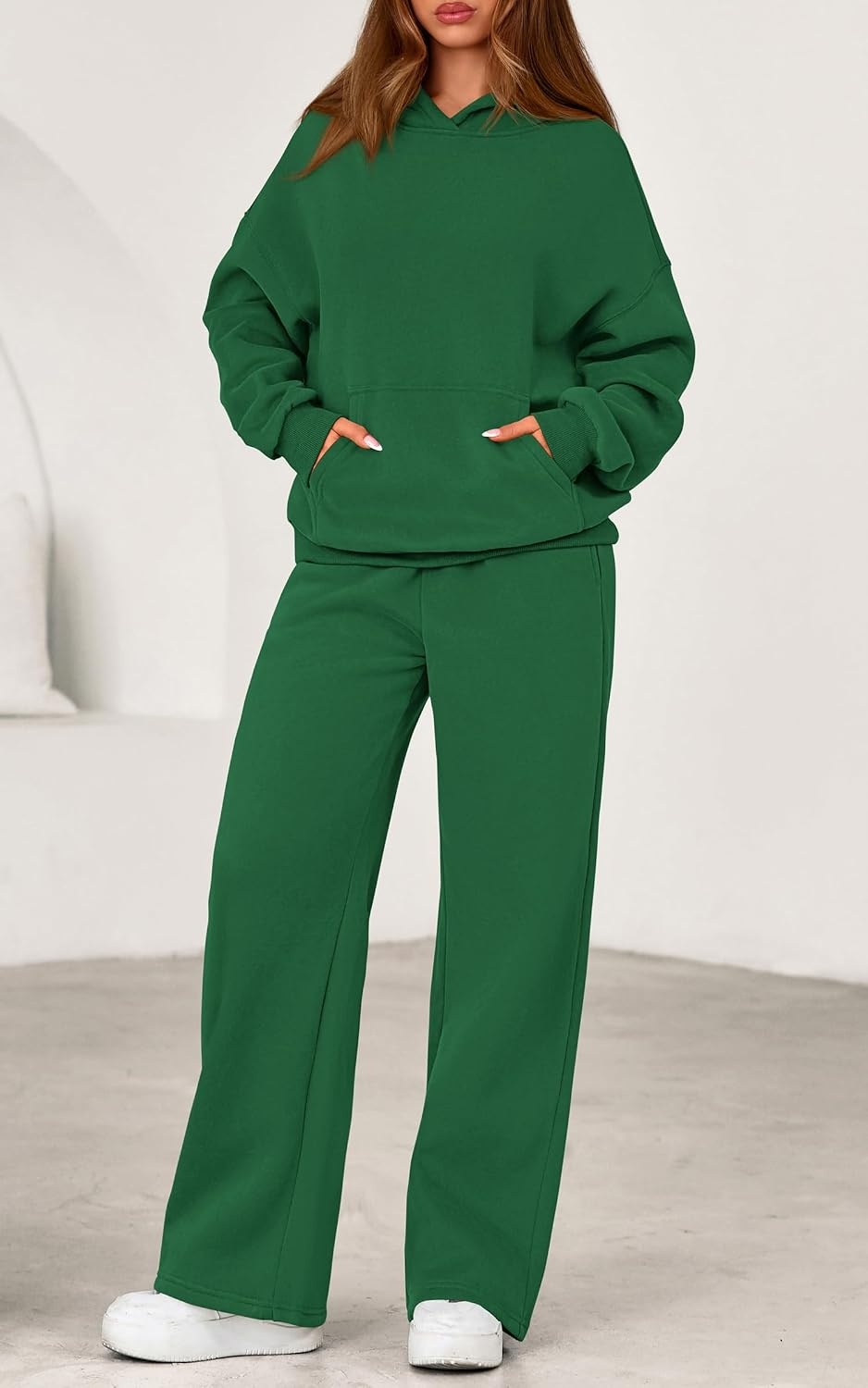 image:imagePRETTYGARDEN Womens Sweatsuits 2 Piece Outfit Fall Matching Lounge SetsGreen