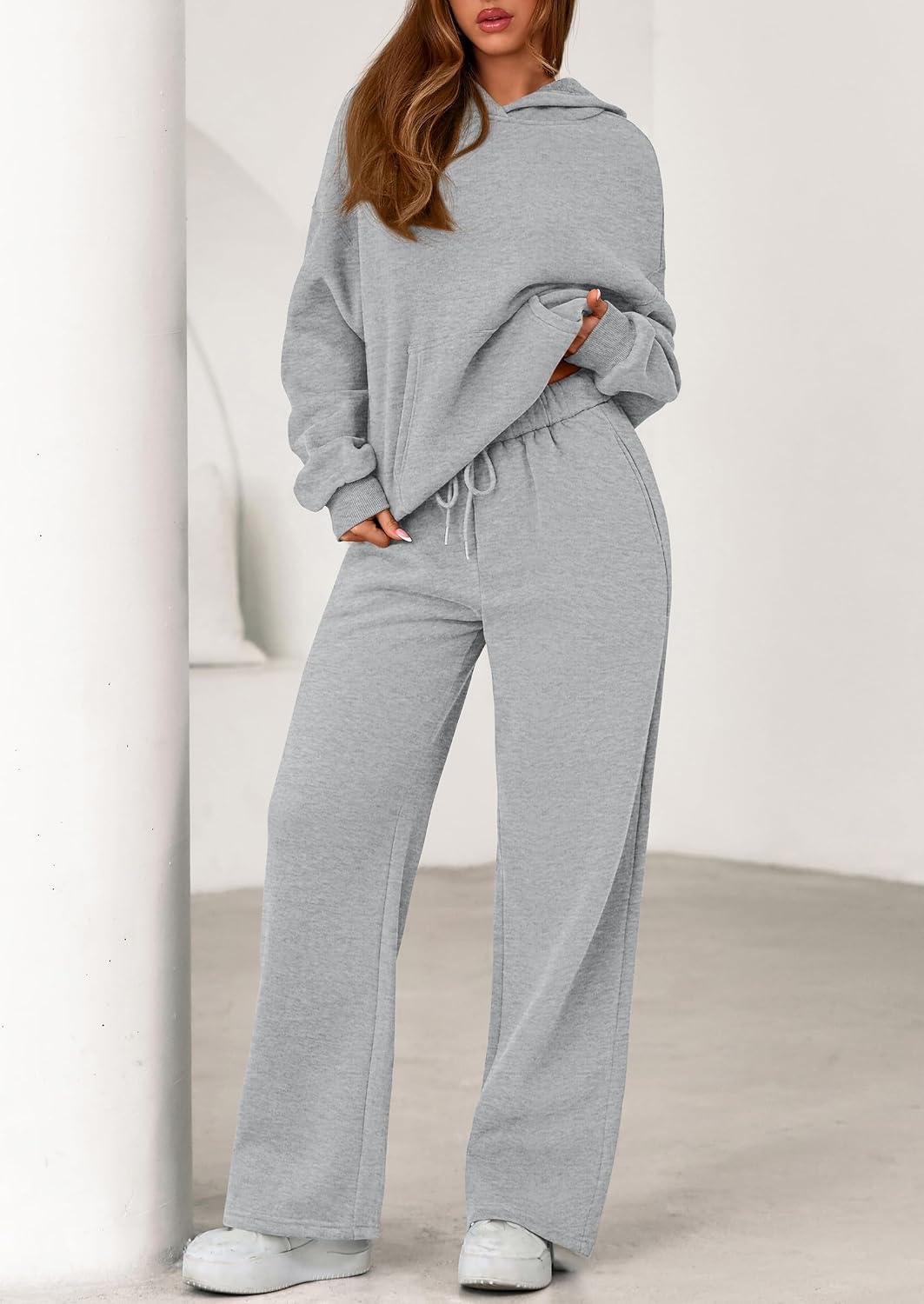 image:imagePRETTYGARDEN Womens Sweatsuits 2 Piece Outfit Fall Matching Lounge SetsGrey