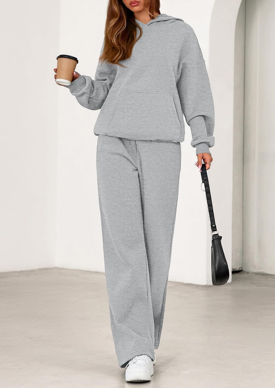 image:imagePRETTYGARDEN Womens Sweatsuits 2 Piece Outfit Fall Matching Lounge SetsGrey
