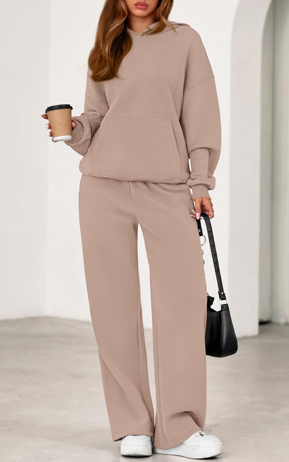 image:imagePRETTYGARDEN Womens Sweatsuits 2 Piece Outfit Fall Matching Lounge SetsGrey Khaki