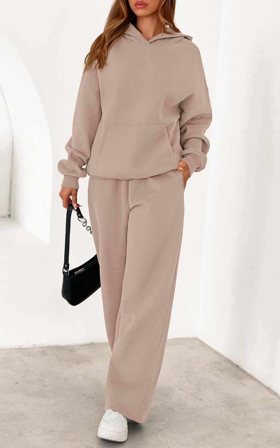 image:imagePRETTYGARDEN Womens Sweatsuits 2 Piece Outfit Fall Matching Lounge SetsGrey Khaki