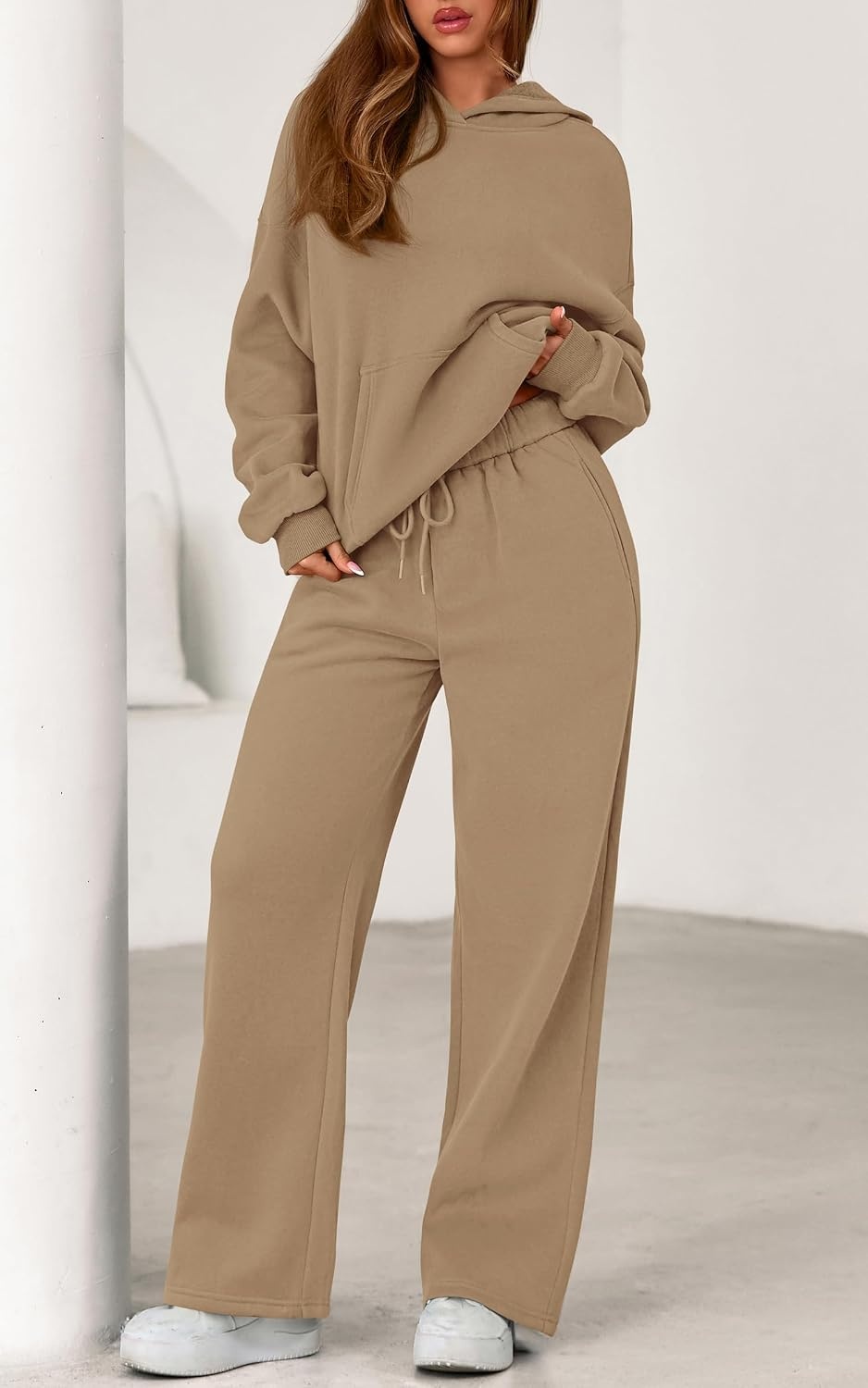 image:imagePRETTYGARDEN Womens Sweatsuits 2 Piece Outfit Fall Matching Lounge SetsKhaki