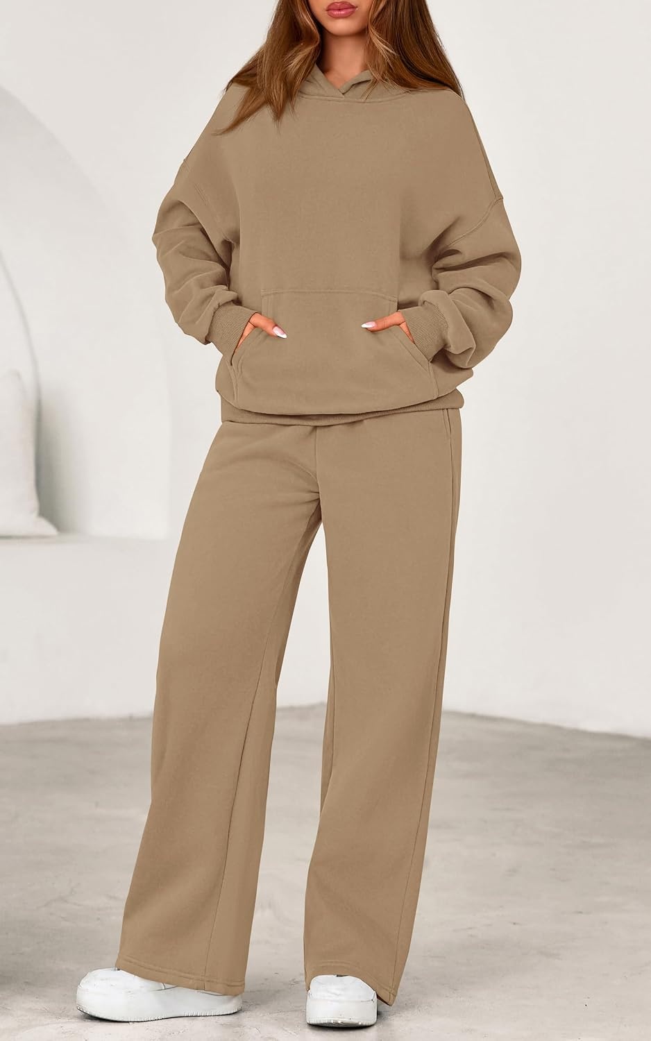 image:imagePRETTYGARDEN Womens Sweatsuits 2 Piece Outfit Fall Matching Lounge SetsKhaki