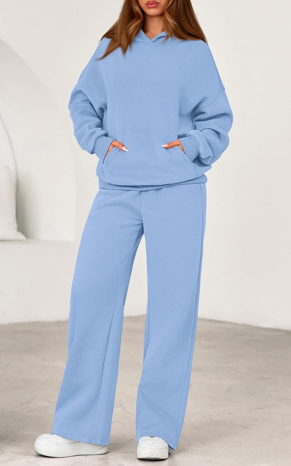 image:imagePRETTYGARDEN Womens Sweatsuits 2 Piece Outfit Fall Matching Lounge SetsLight Blue