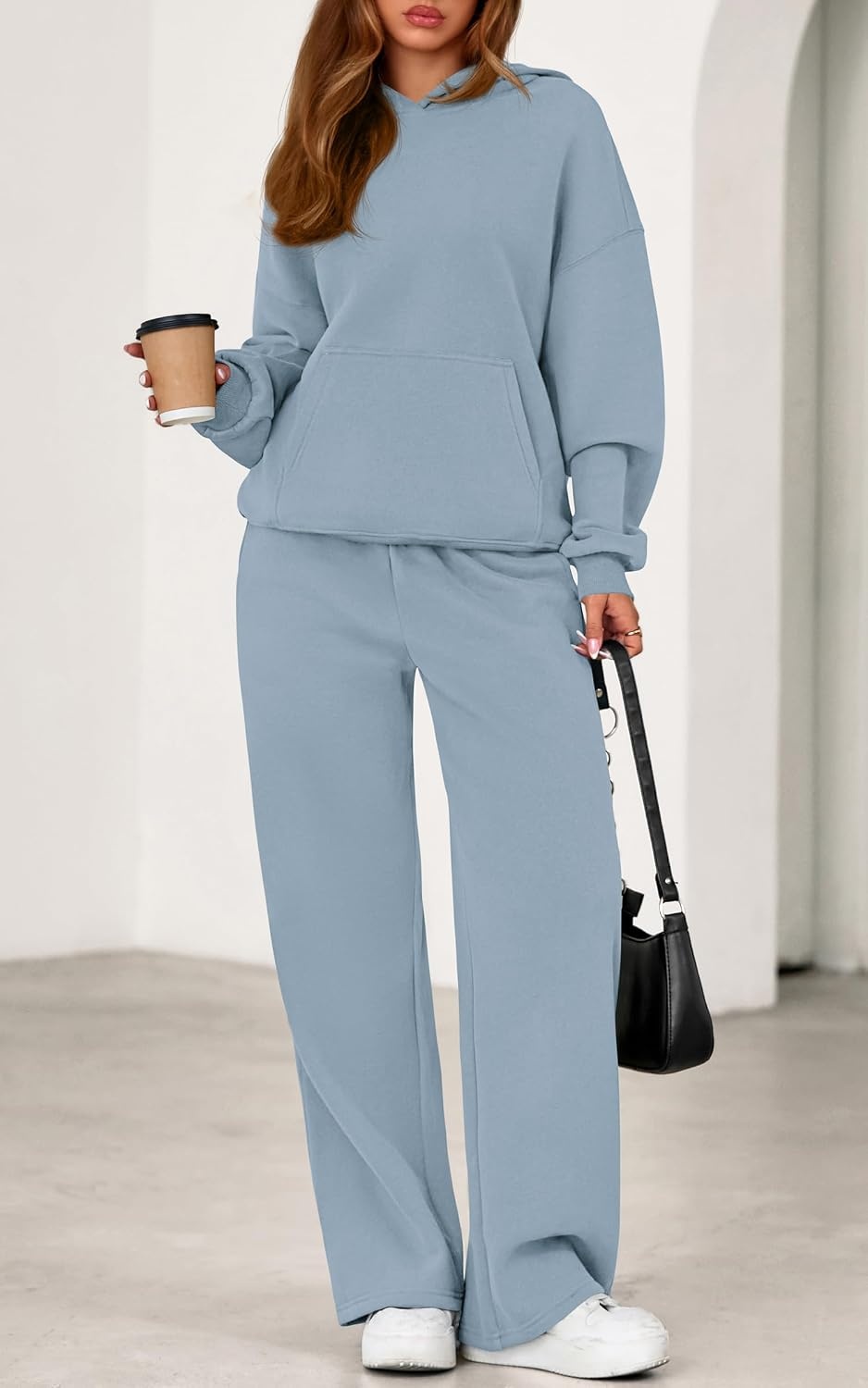 image:imagePRETTYGARDEN Womens Sweatsuits 2 Piece Outfit Fall Matching Lounge SetsLight Grey Blue