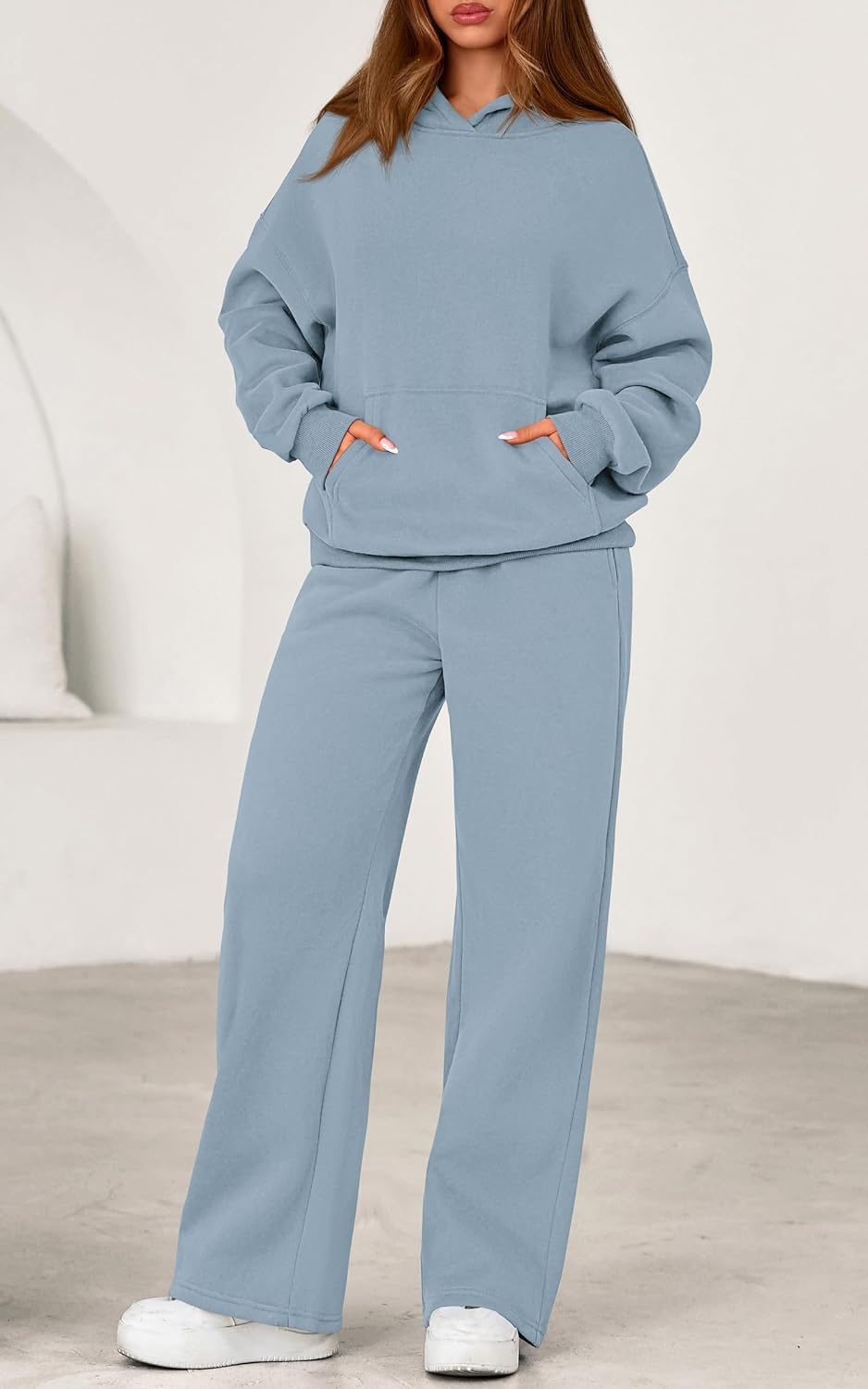 image:imagePRETTYGARDEN Womens Sweatsuits 2 Piece Outfit Fall Matching Lounge SetsLight Grey Blue