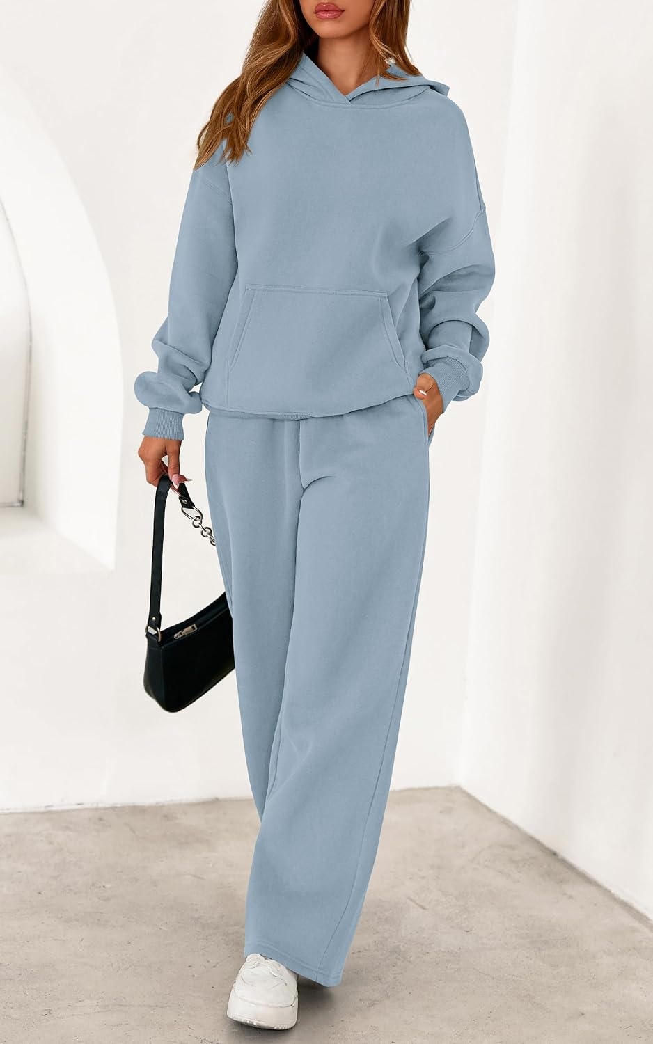 image:imagePRETTYGARDEN Womens Sweatsuits 2 Piece Outfit Fall Matching Lounge SetsLight Grey Blue