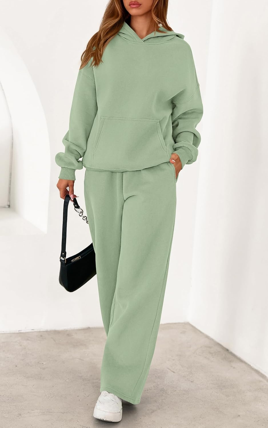 image:imagePRETTYGARDEN Womens Sweatsuits 2 Piece Outfit Fall Matching Lounge SetsSage Green