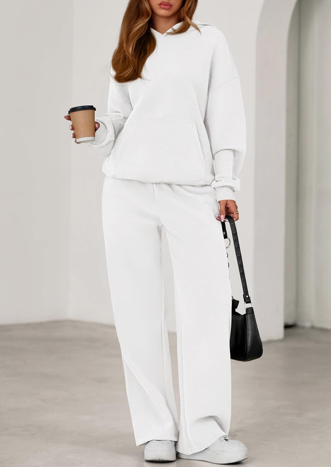 image:imagePRETTYGARDEN Womens Sweatsuits 2 Piece Outfit Fall Matching Lounge SetsWhite