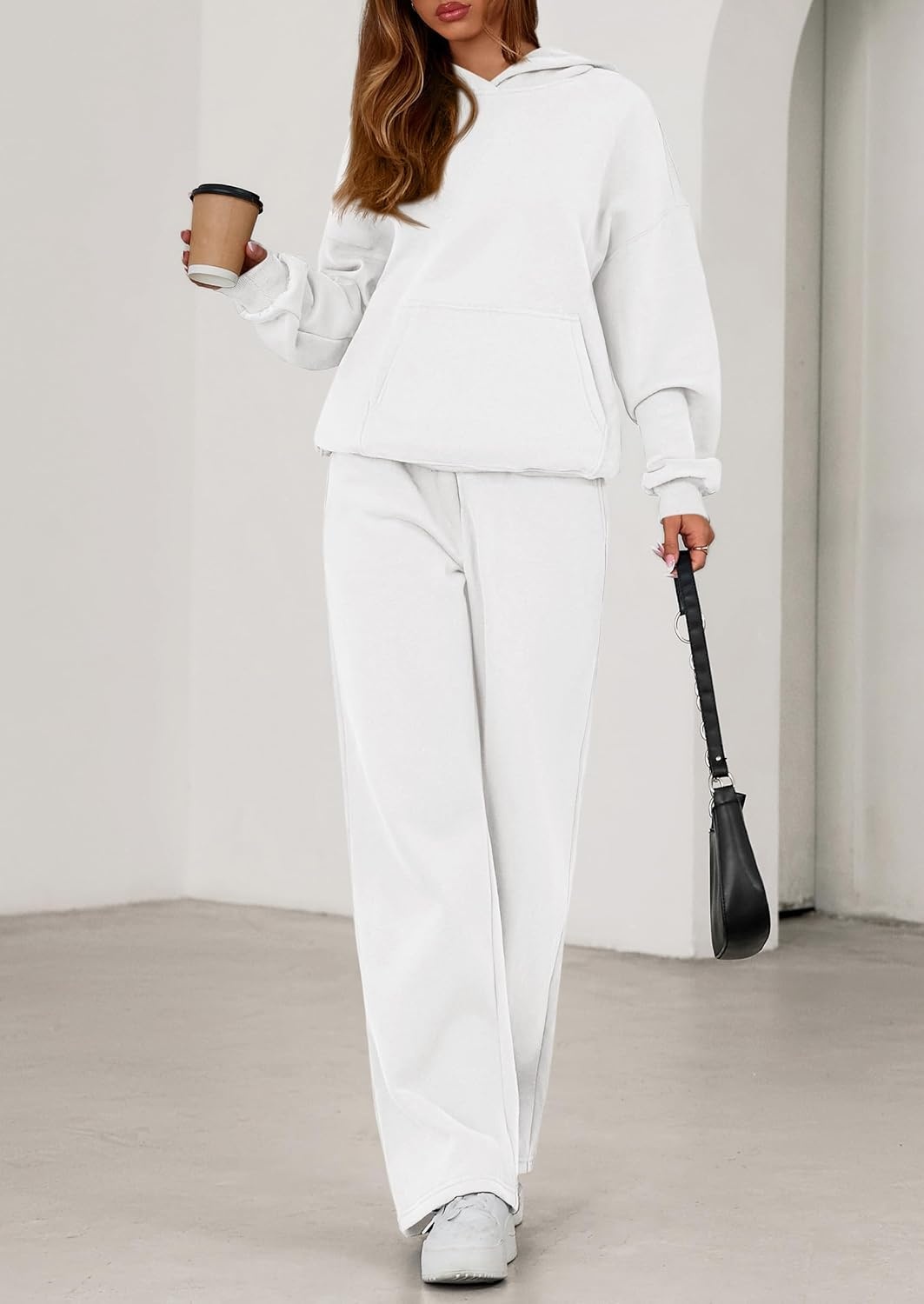 image:imagePRETTYGARDEN Womens Sweatsuits 2 Piece Outfit Fall Matching Lounge SetsWhite