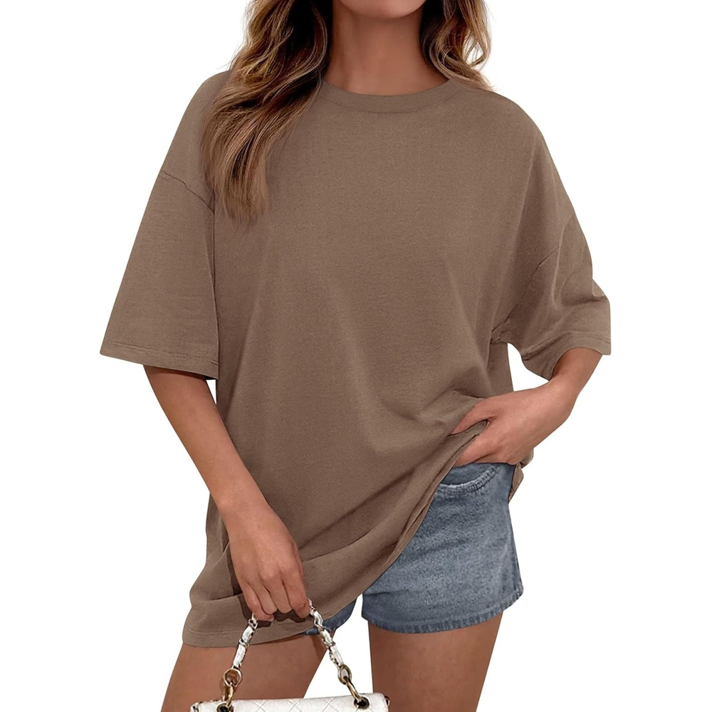 image:imagePRETTYGARDEN Womens Oversized Tshirts Going Out TopsBrown