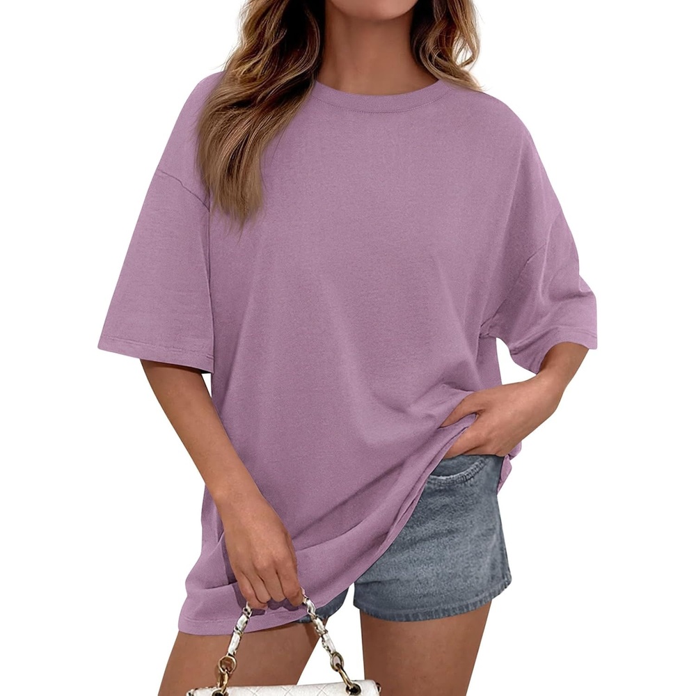 image:imagePRETTYGARDEN Womens Oversized Tshirts Going Out TopsDark Pink