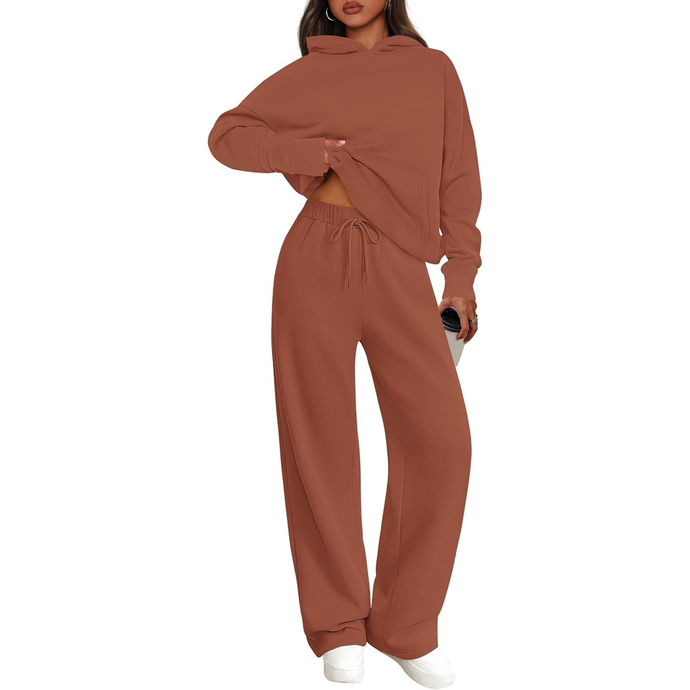 image:imagePRETTYGARDEN Womens Sweatsuits 2 Piece Outfit Fall Matching Lounge SetsBrick Red